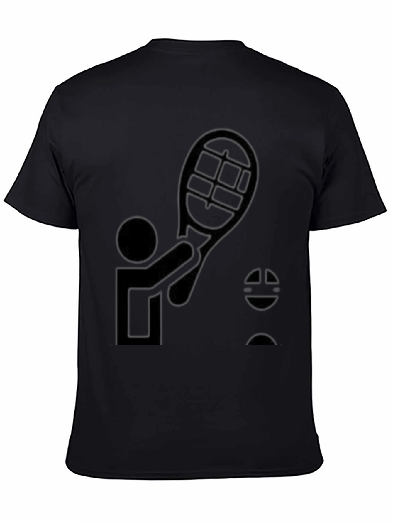 Black Tennis Player Graphic Tee - Black view 4