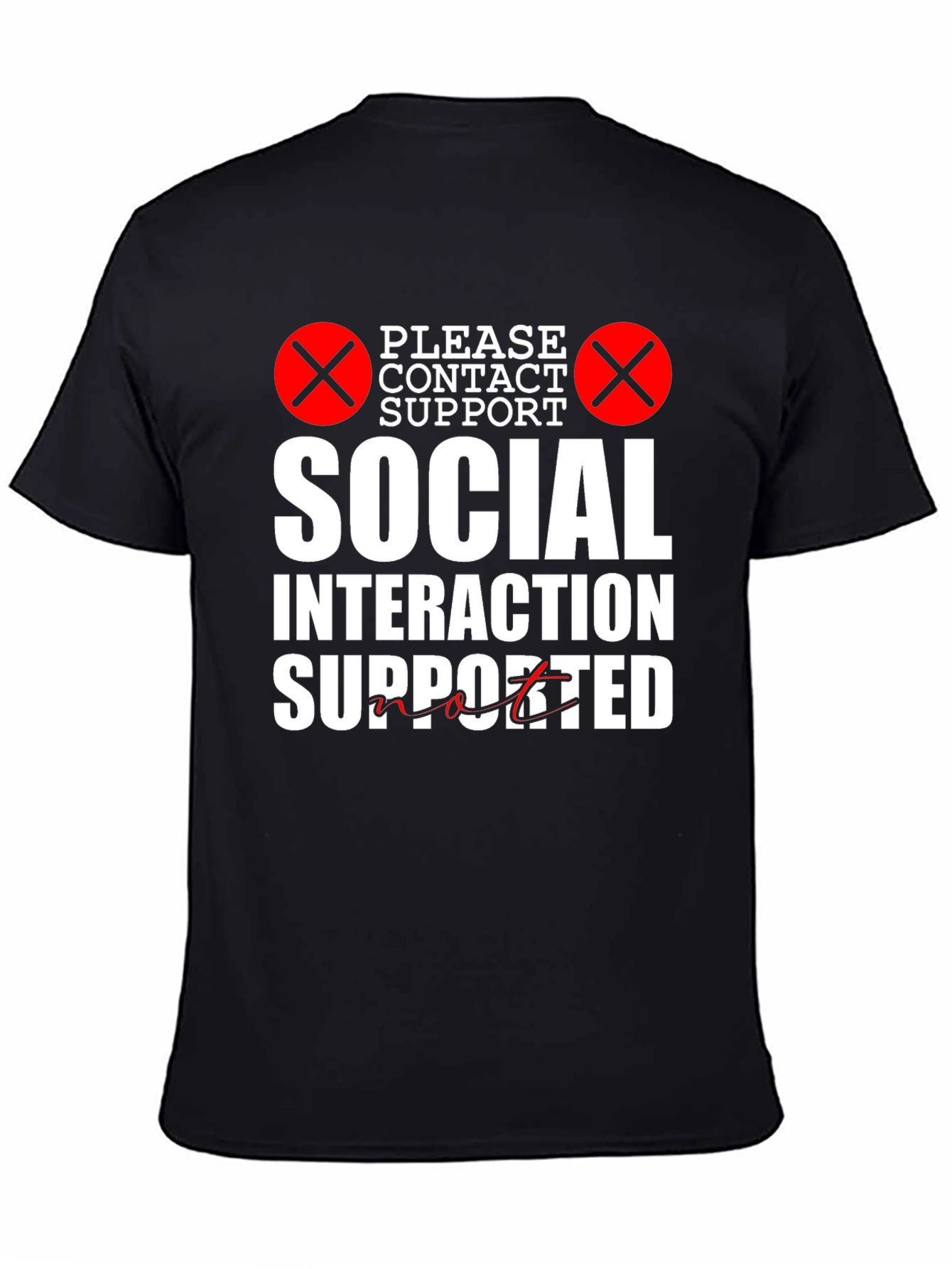 Black Social Interaction Supported Graphic Tee view 4