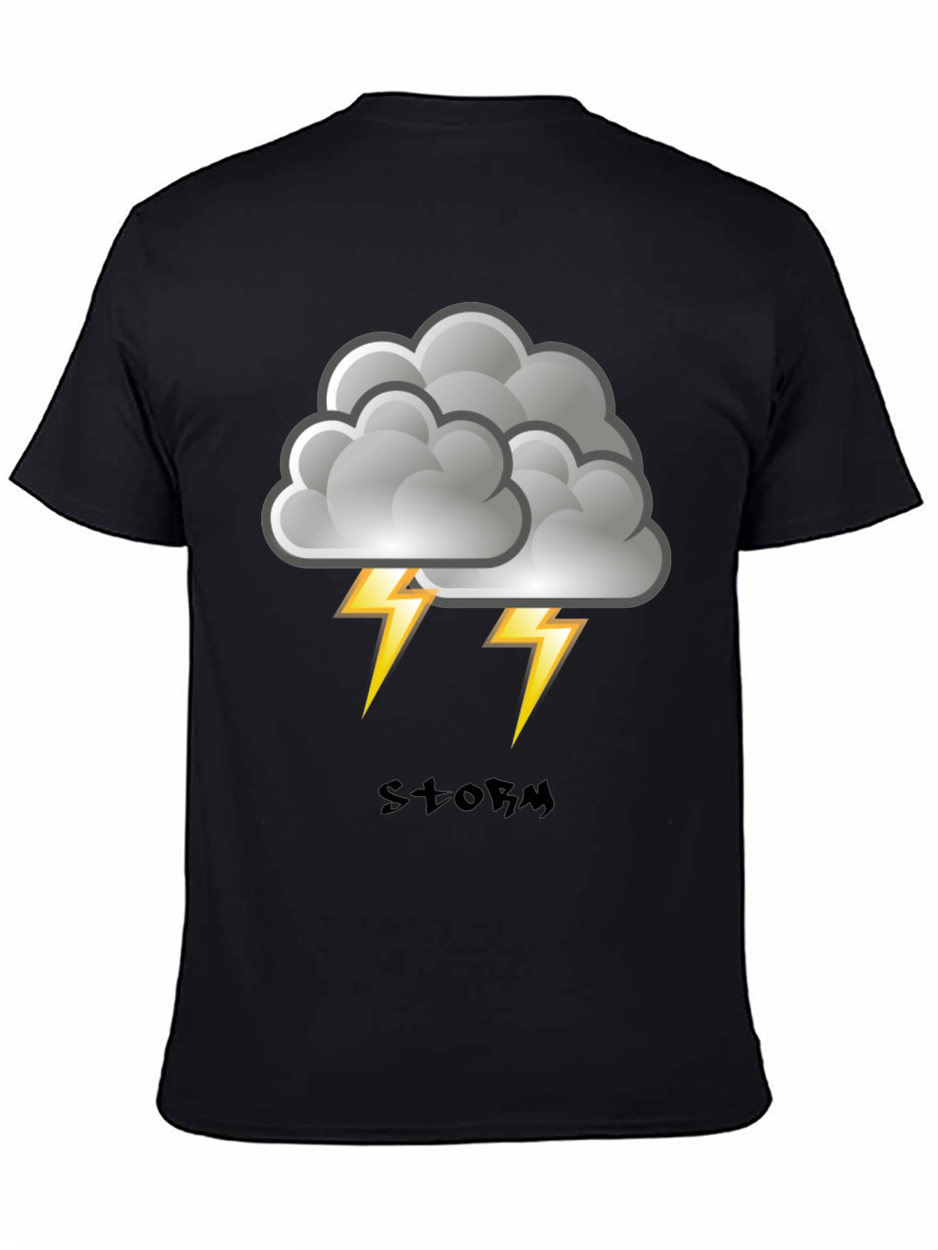 Black Storm Cloud Graphic Print Men's T-Shirt view 4