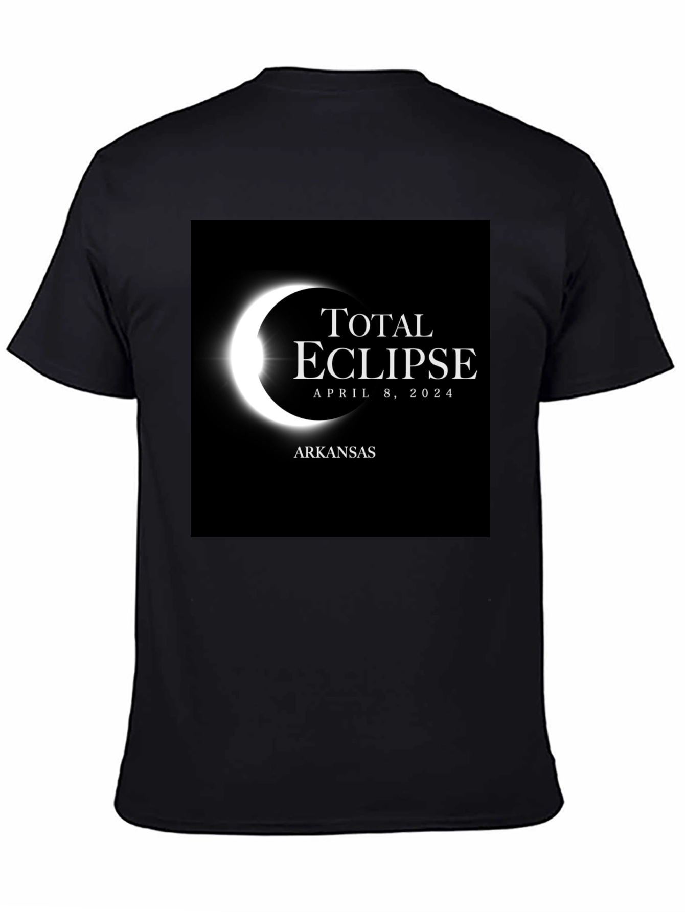 Black Total Eclipse Arkansas April 8, 2024 T-Shirt view 4