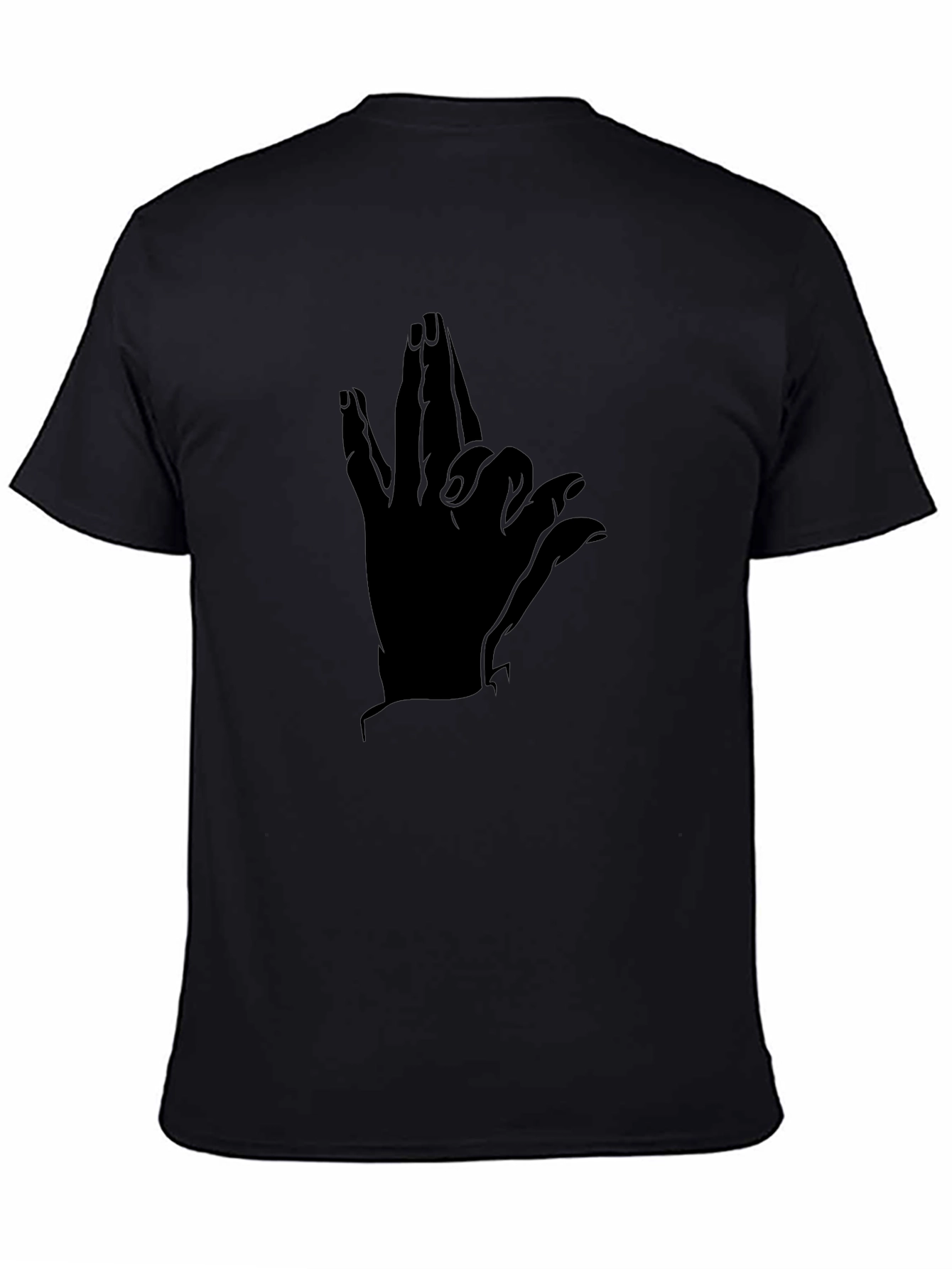 Black Men's Black Graphic Tee - Hand Design view 4