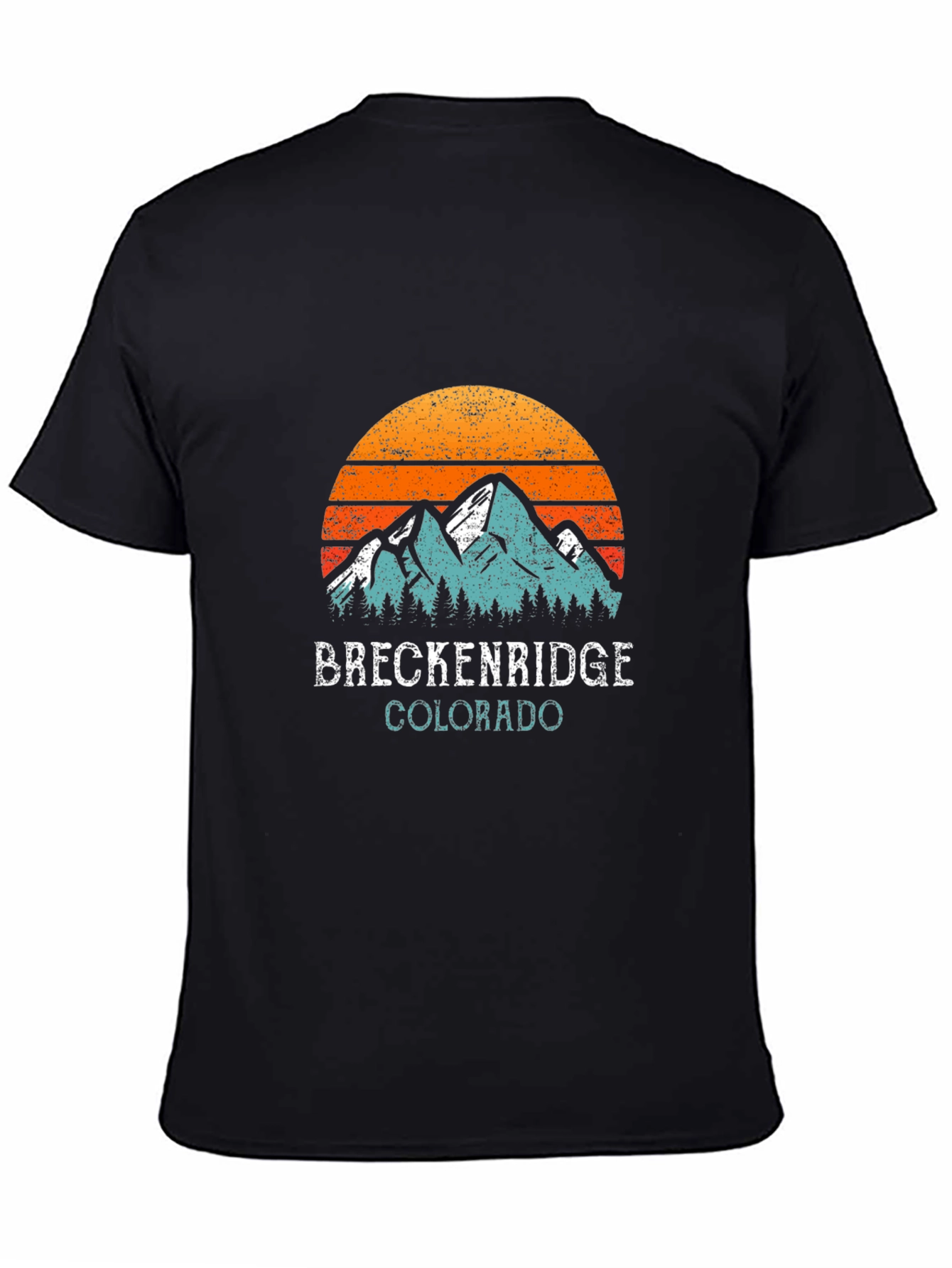 Black Breckenridge Colorado Vintage Style T-Shirt view 4