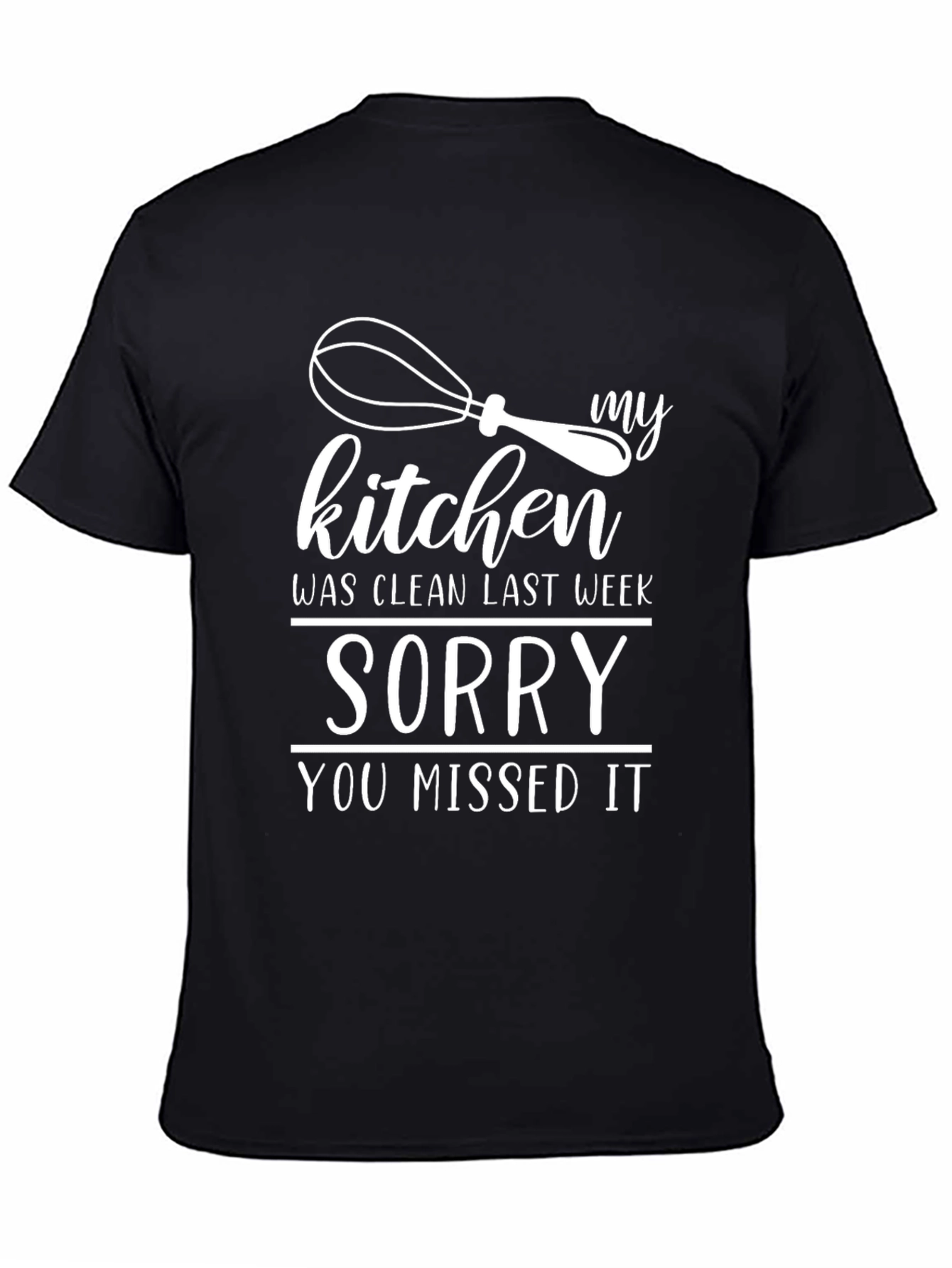 Black Funny Kitchen Cleanliness T-Shirt view 4