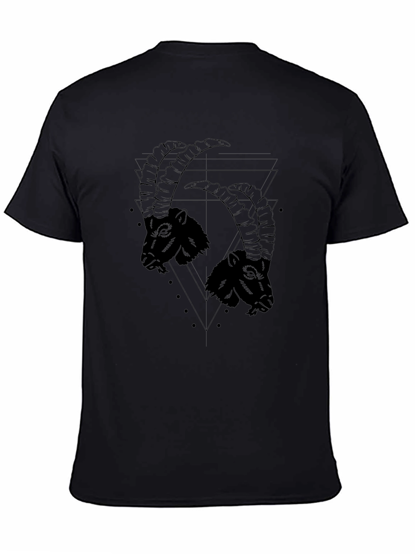 Black Graphic Tee - Two Goats Design Black T-Shirt view 4