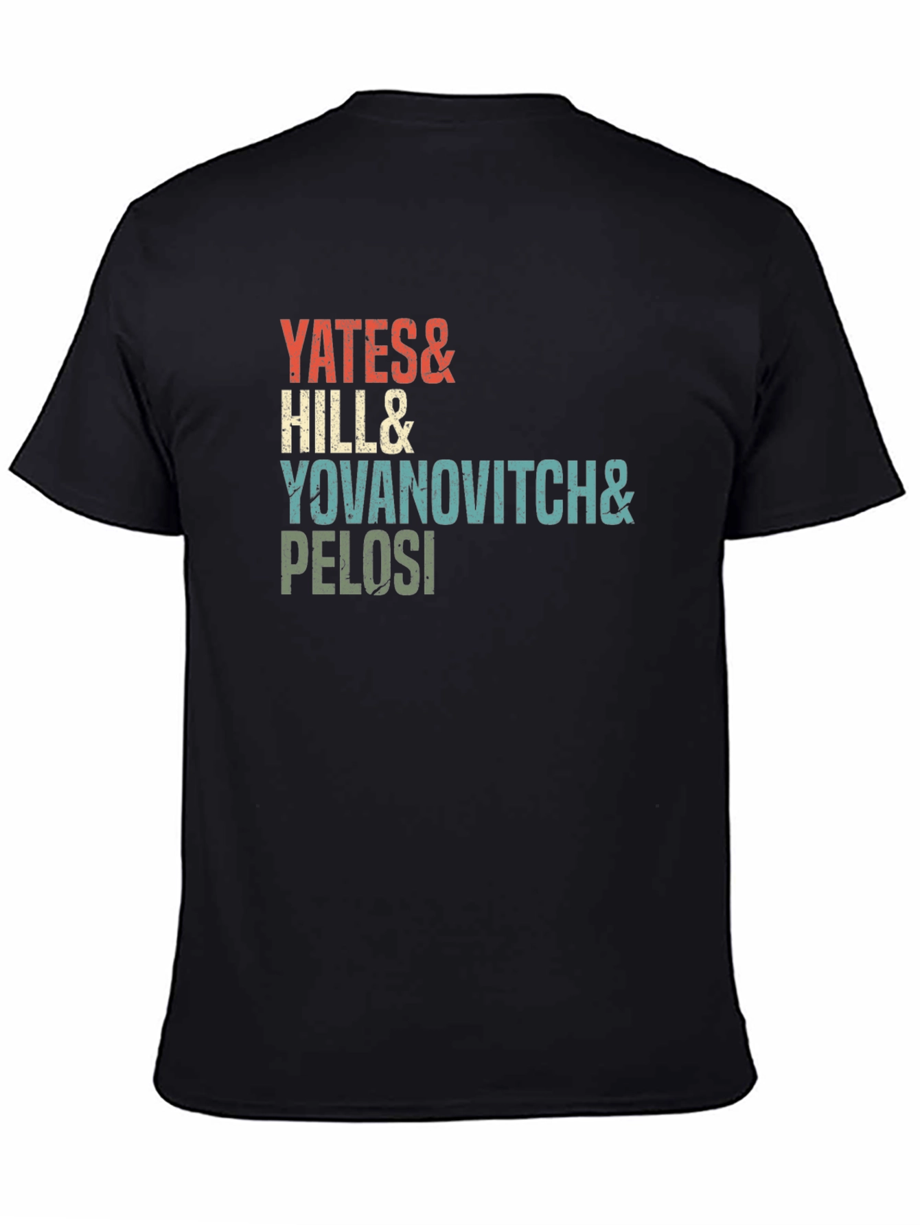Black Yates, Hill, Yovanovitch, Pelosi Retro Tee view 4