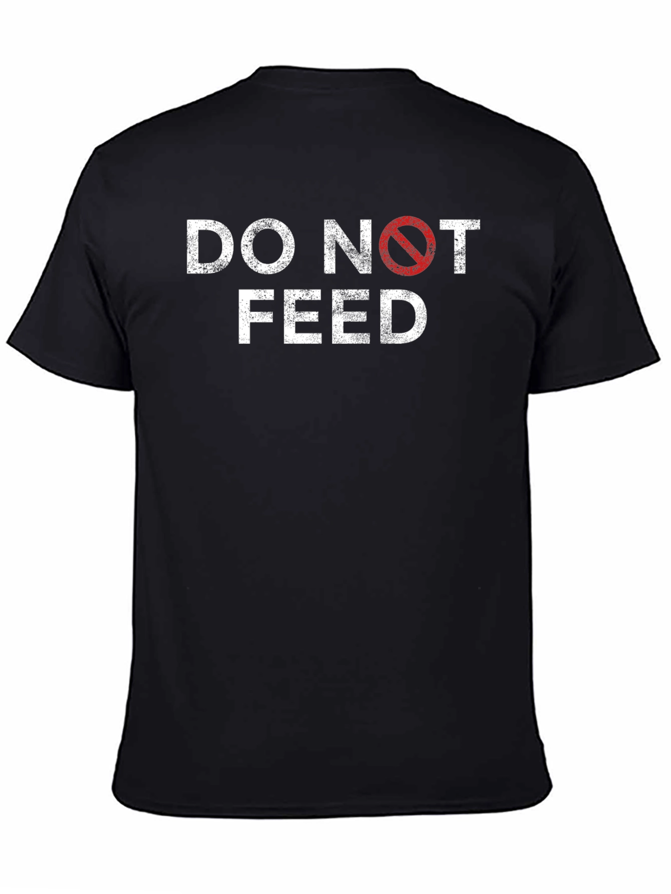Black Do Not Feed Graphic Tee - Black Cotton T-Shirt view 4