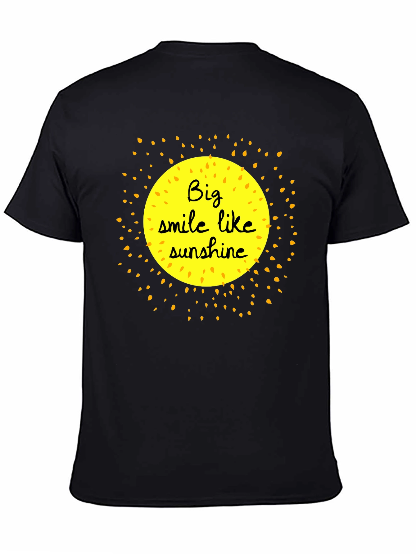 Smile Like Sunshine Black Graphic T-Shirt - 4