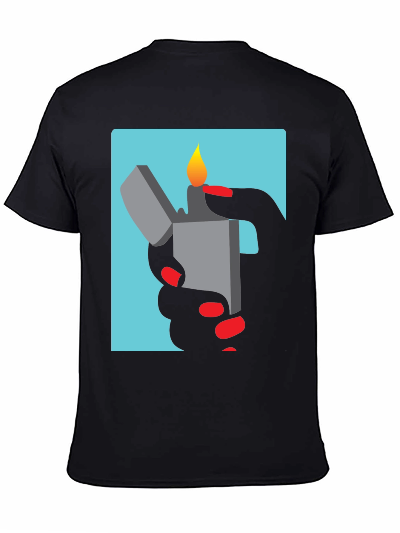 Black Lighter Graphic Tee - Sleek Design, Soft Fabric view 4