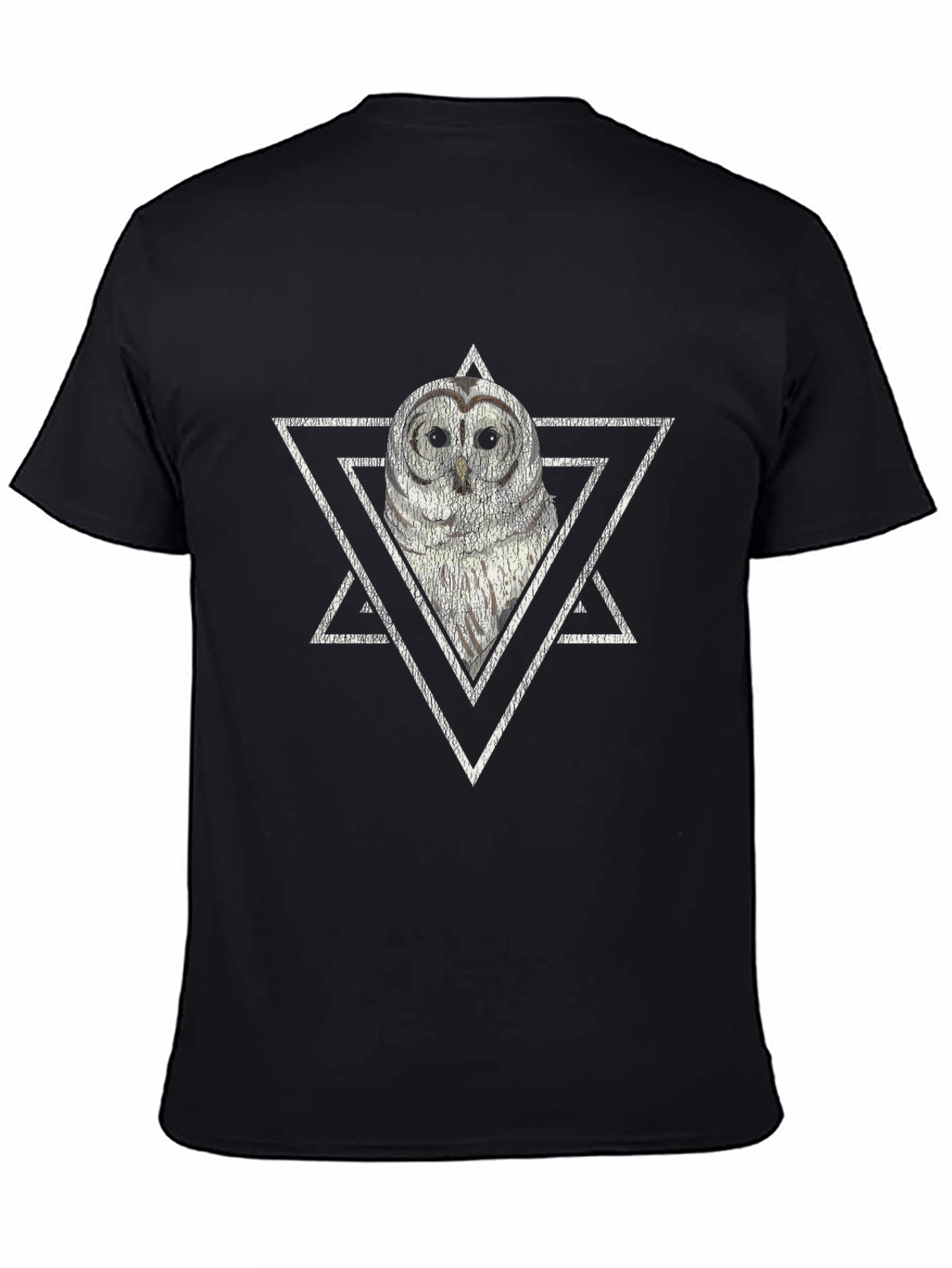 Black Owl Graphic Tee - Modern Geometric Design view 4