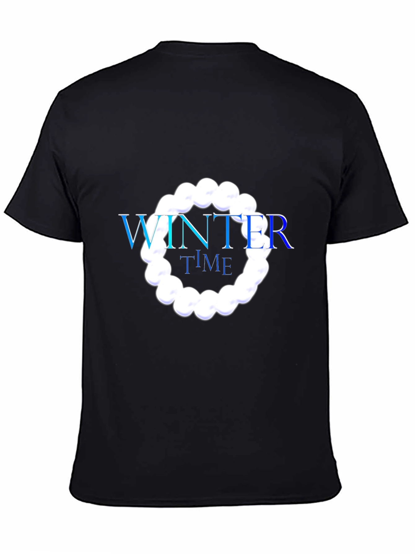 Black Winter Time Graphic Black T-Shirt view 4