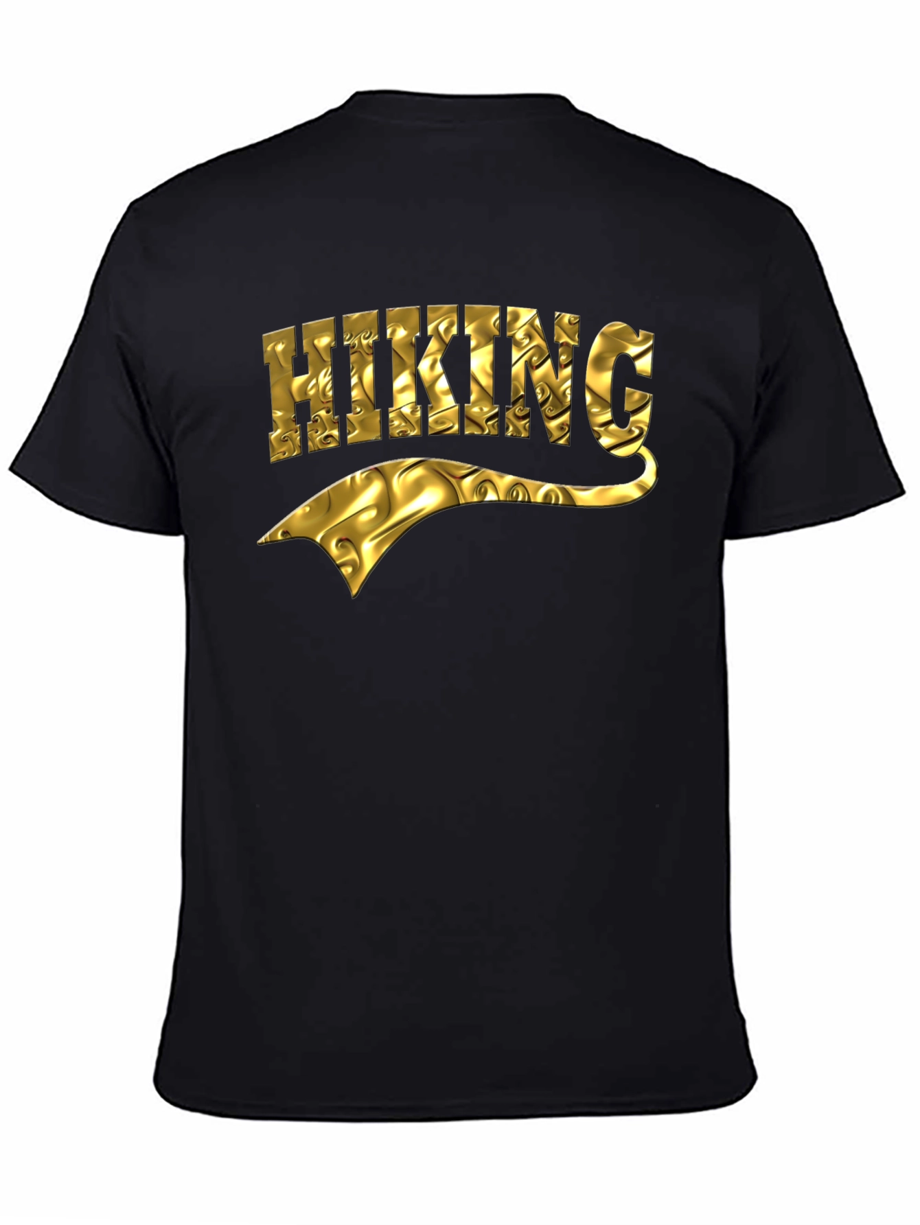 Black Hiking Gold Textured Graphic Tee view 4
