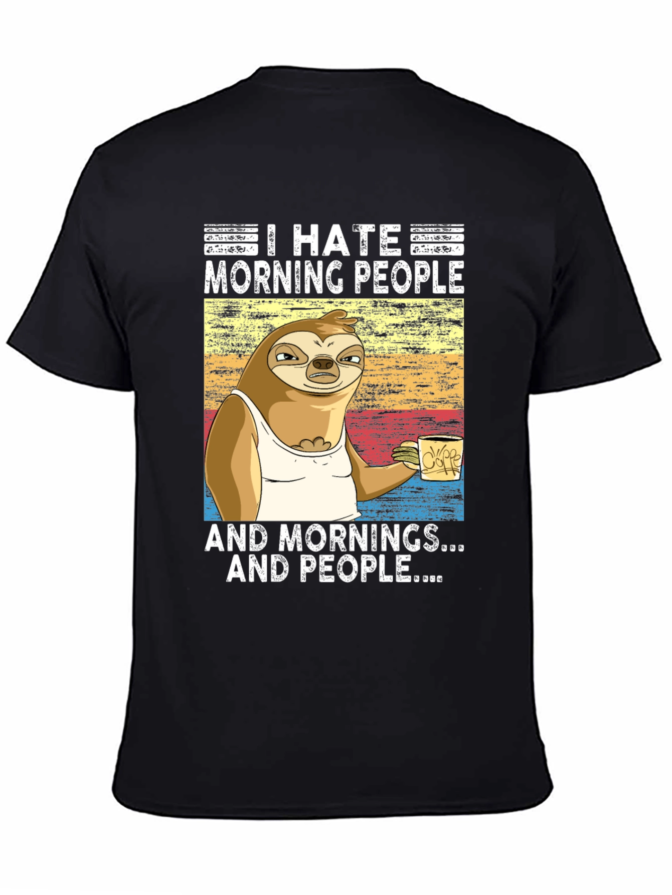 I Hate Morning People Sloth Graphic Tee - 4