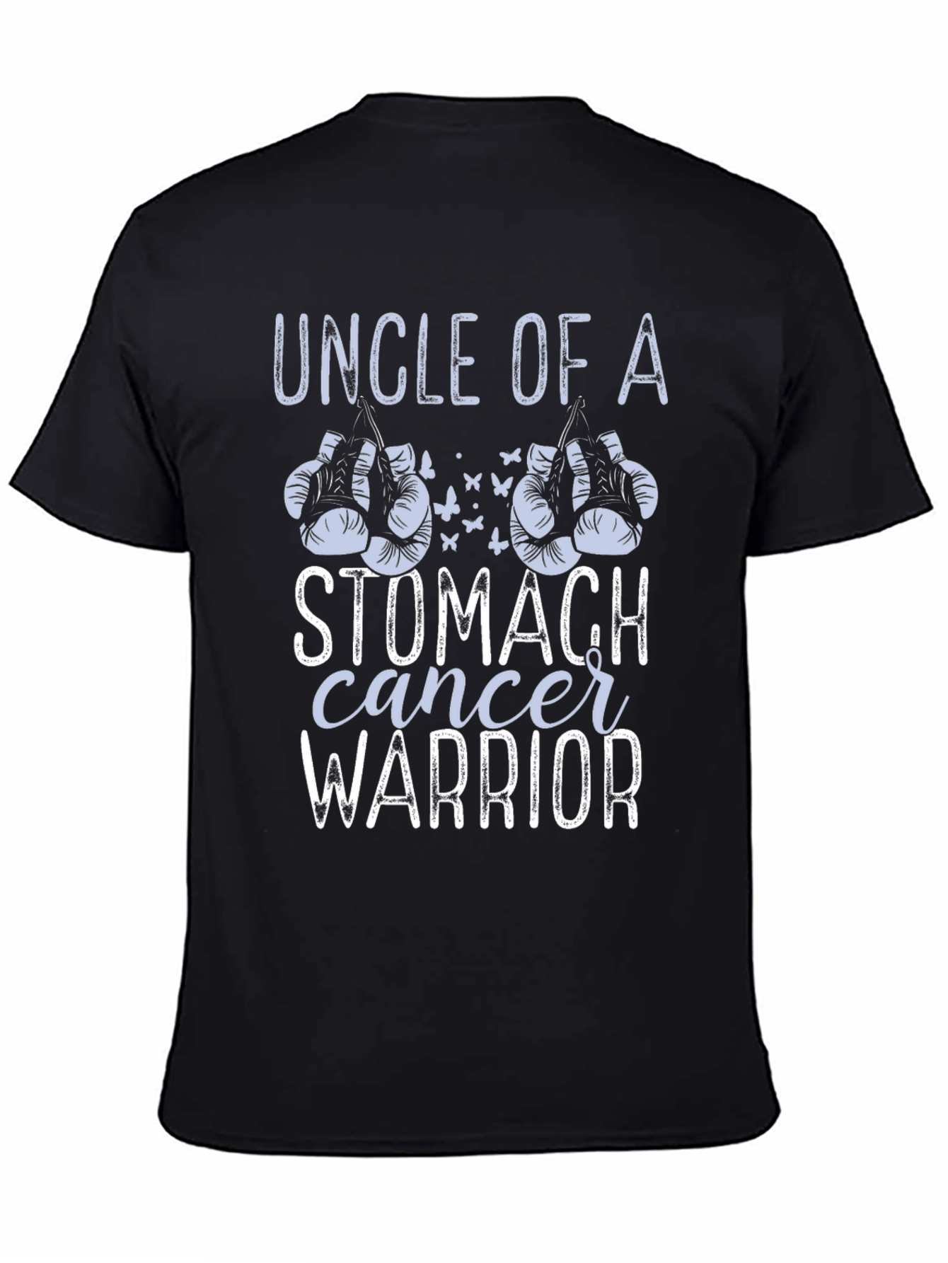 Black Uncle of a Stomach Cancer Warrior T-Shirt view 4