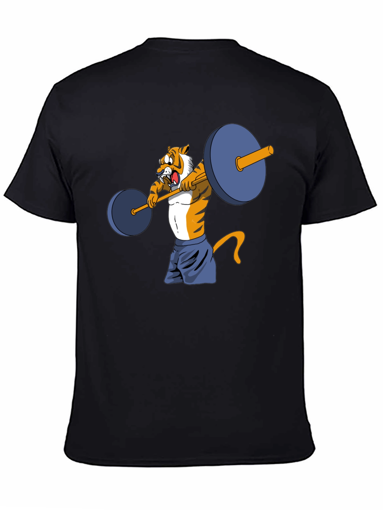 Black Tiger Lifting Weights Graphic Tee view 4