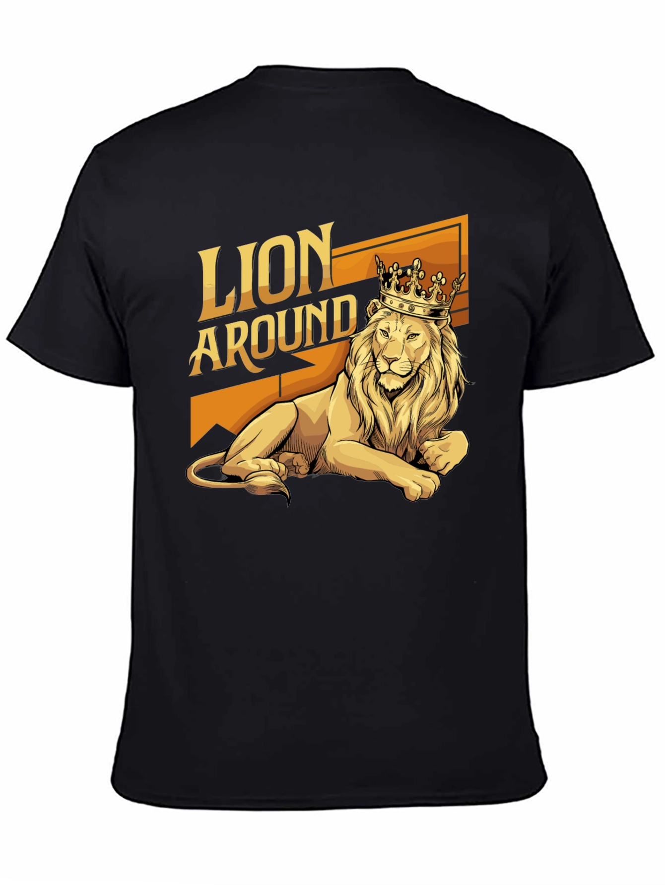 Black Lion Around T-Shirt - King of the Jungle Graphic Tee view 4