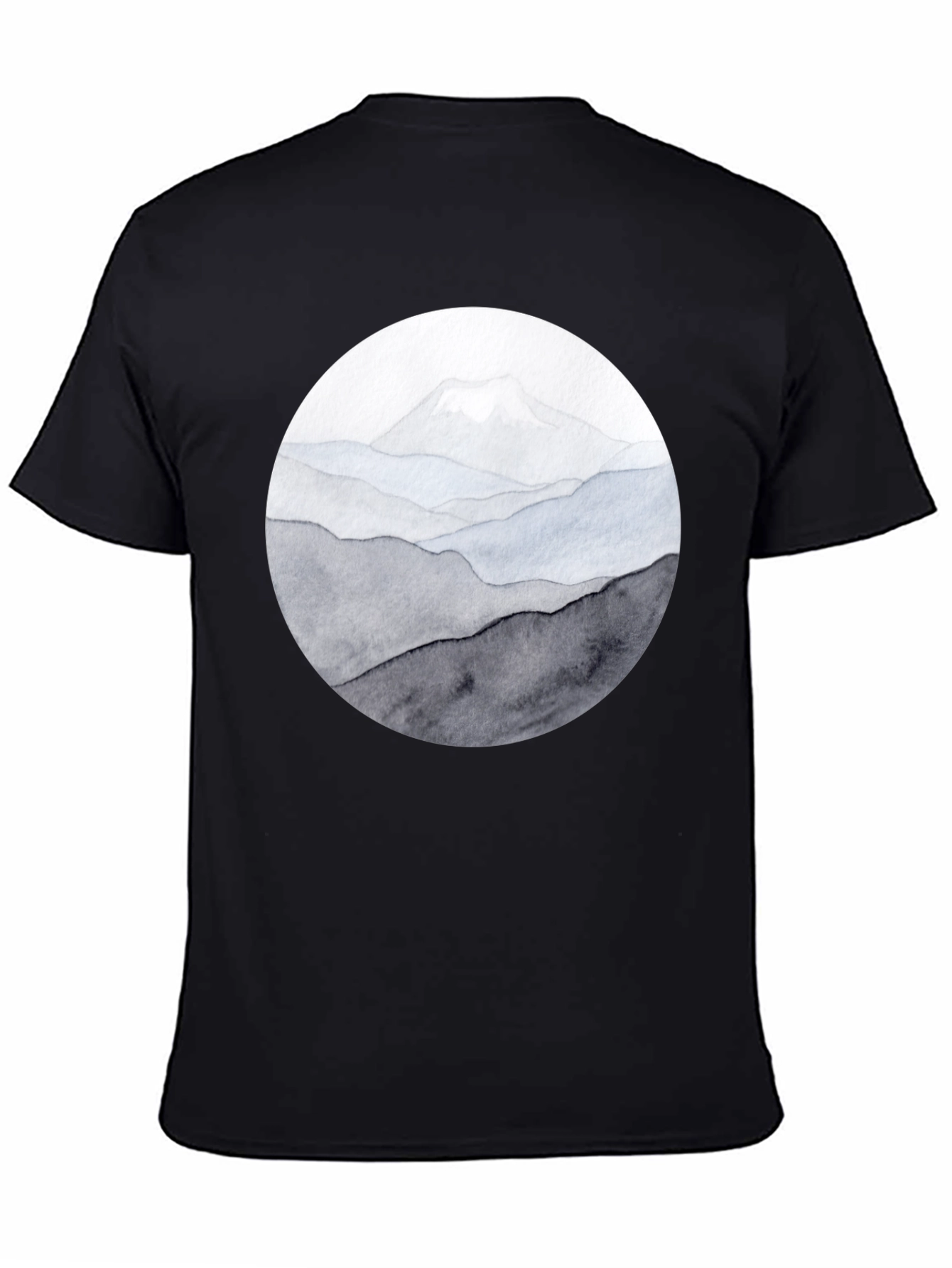 Black Mountain Range Graphic Tee - Black Casual Shirt view 4