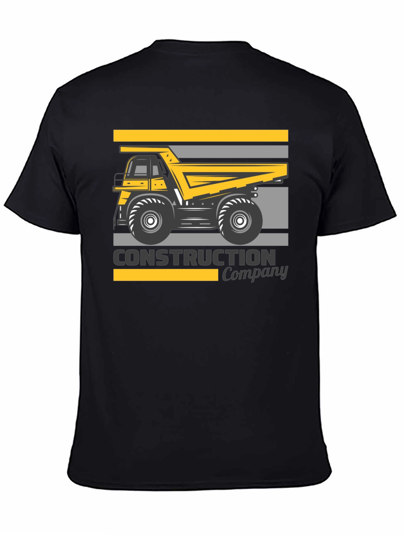Construction Company Dump Truck Black T-Shirt - 4