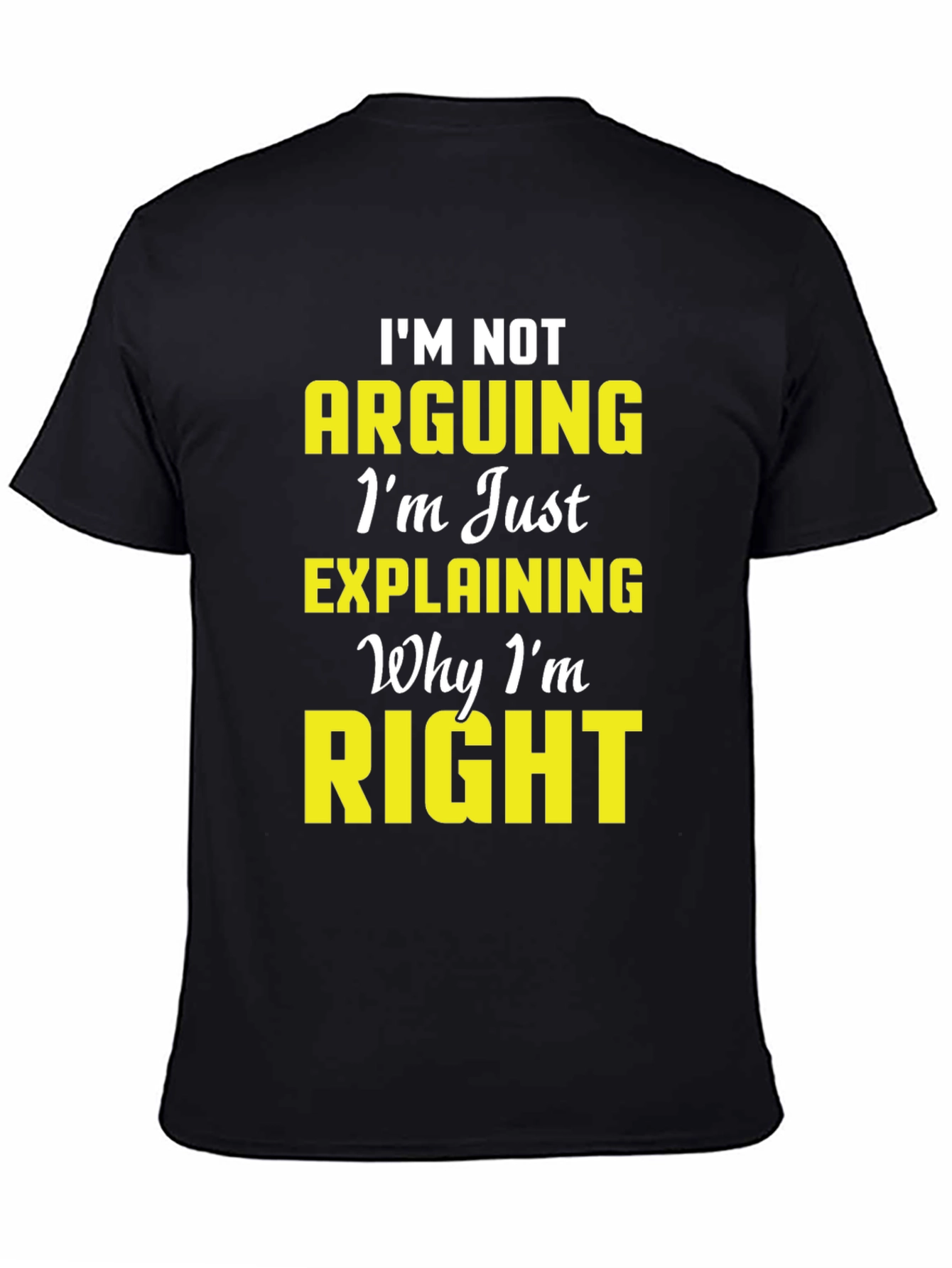 Black I'm Not Arguing Funny Men's T-Shirt view 4