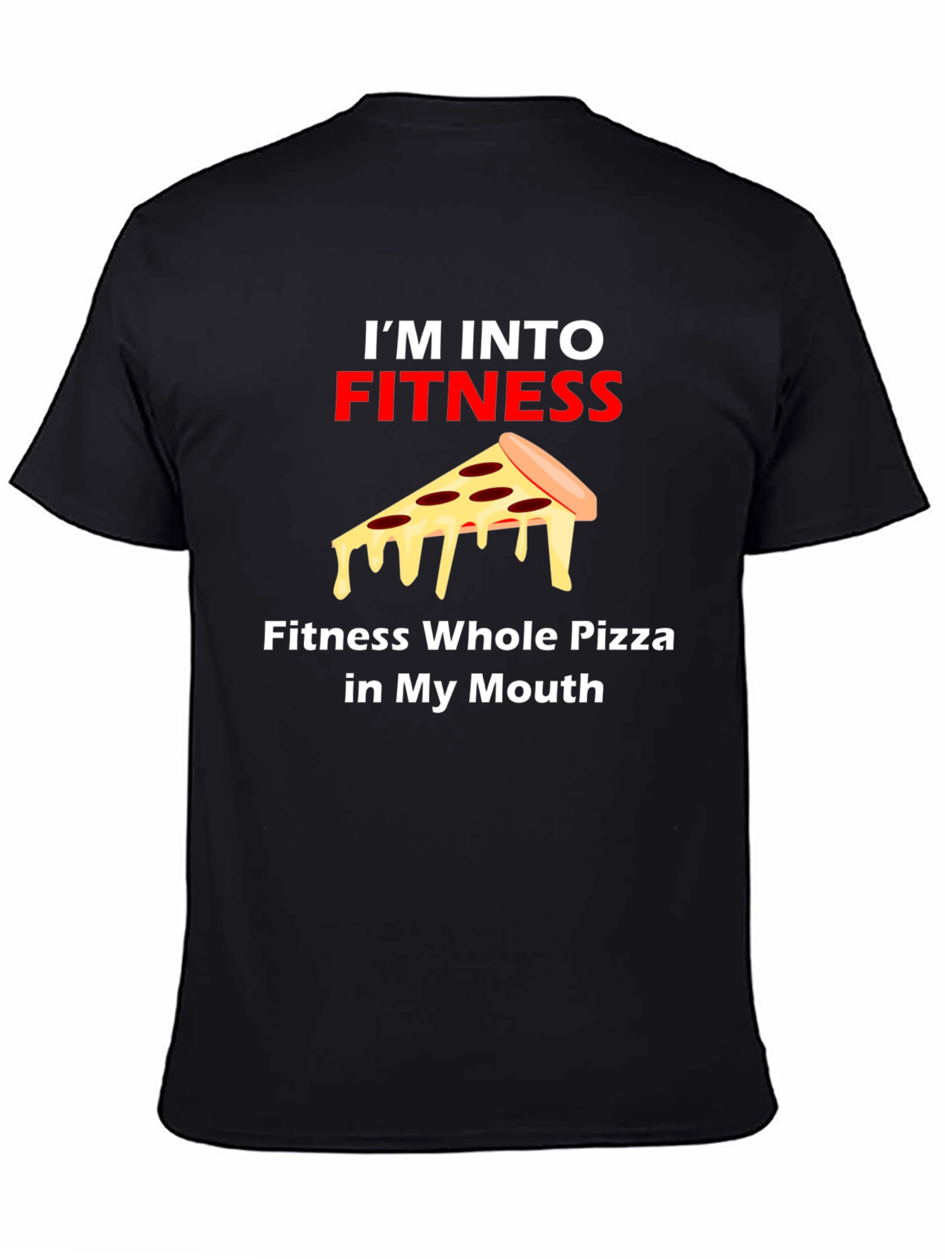 Black Fitness Pizza Graphic Tee view 4