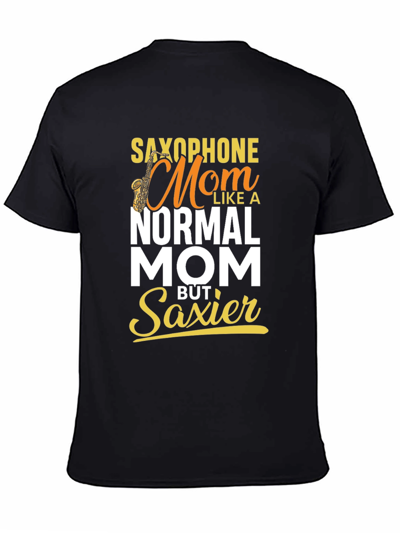Black Saxophone Mom T-Shirt - Musical Mother's Day Gift view 4