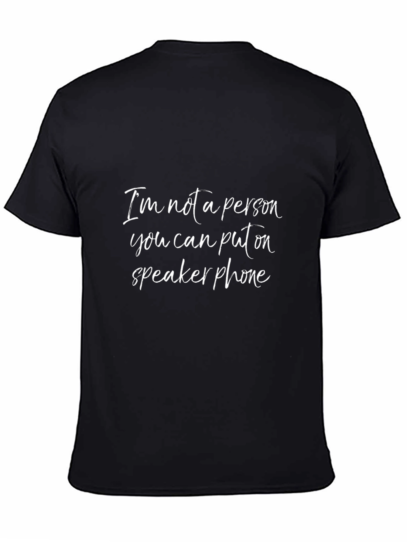 Black Funny "Speaker Phone" Graphic T-Shirt view 4