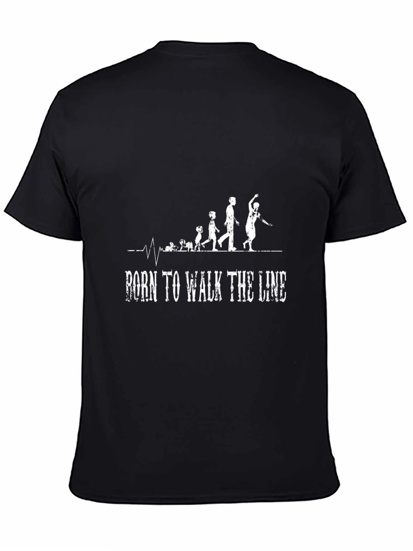 Black Born to Walk the Line Black Graphic Tee view 4