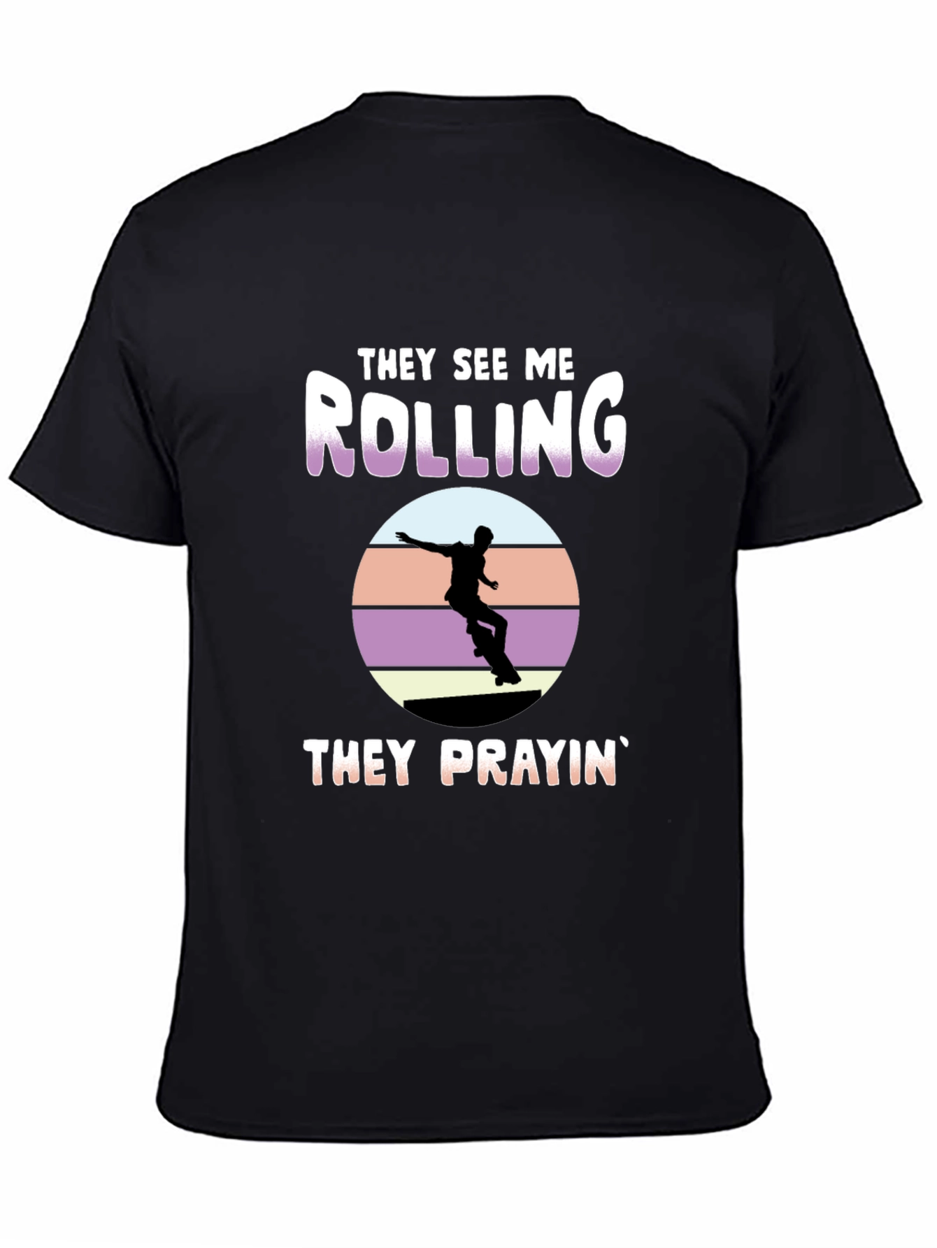 Black They See Me Rolling T-Shirt view 4