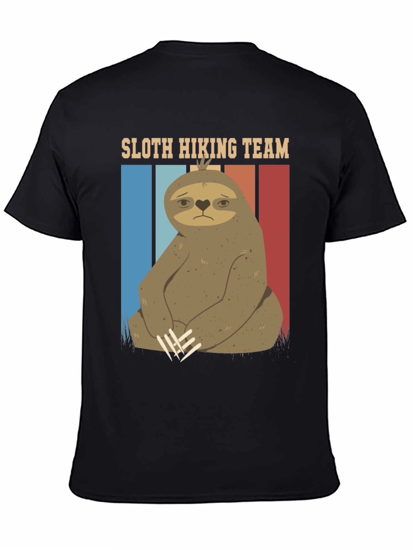 Black Sloth Hiking Team Graphic Tee - Comfy Black T-Shirt view 4