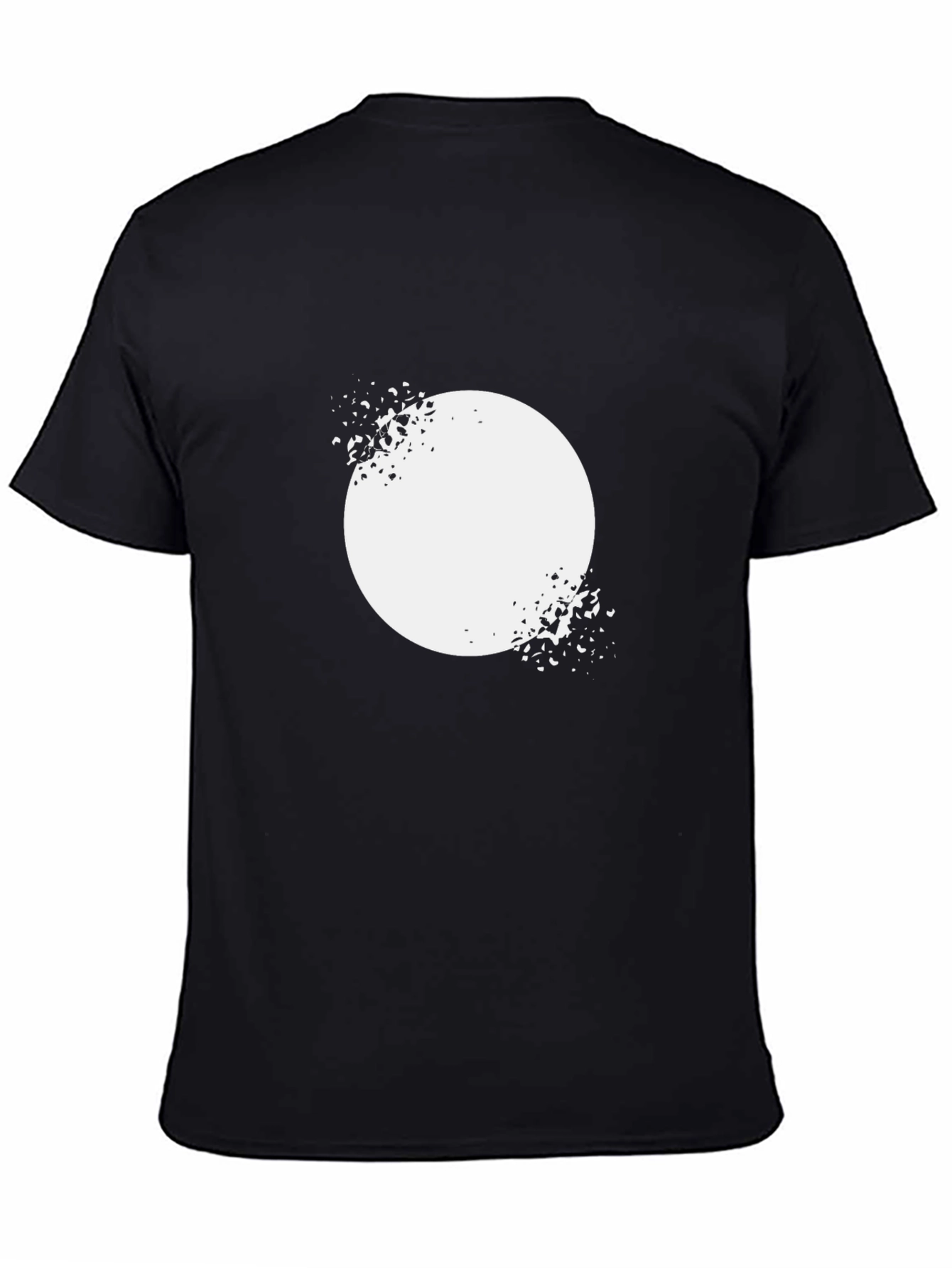 Black Abstract Circle Print Black T-Shirt view 4