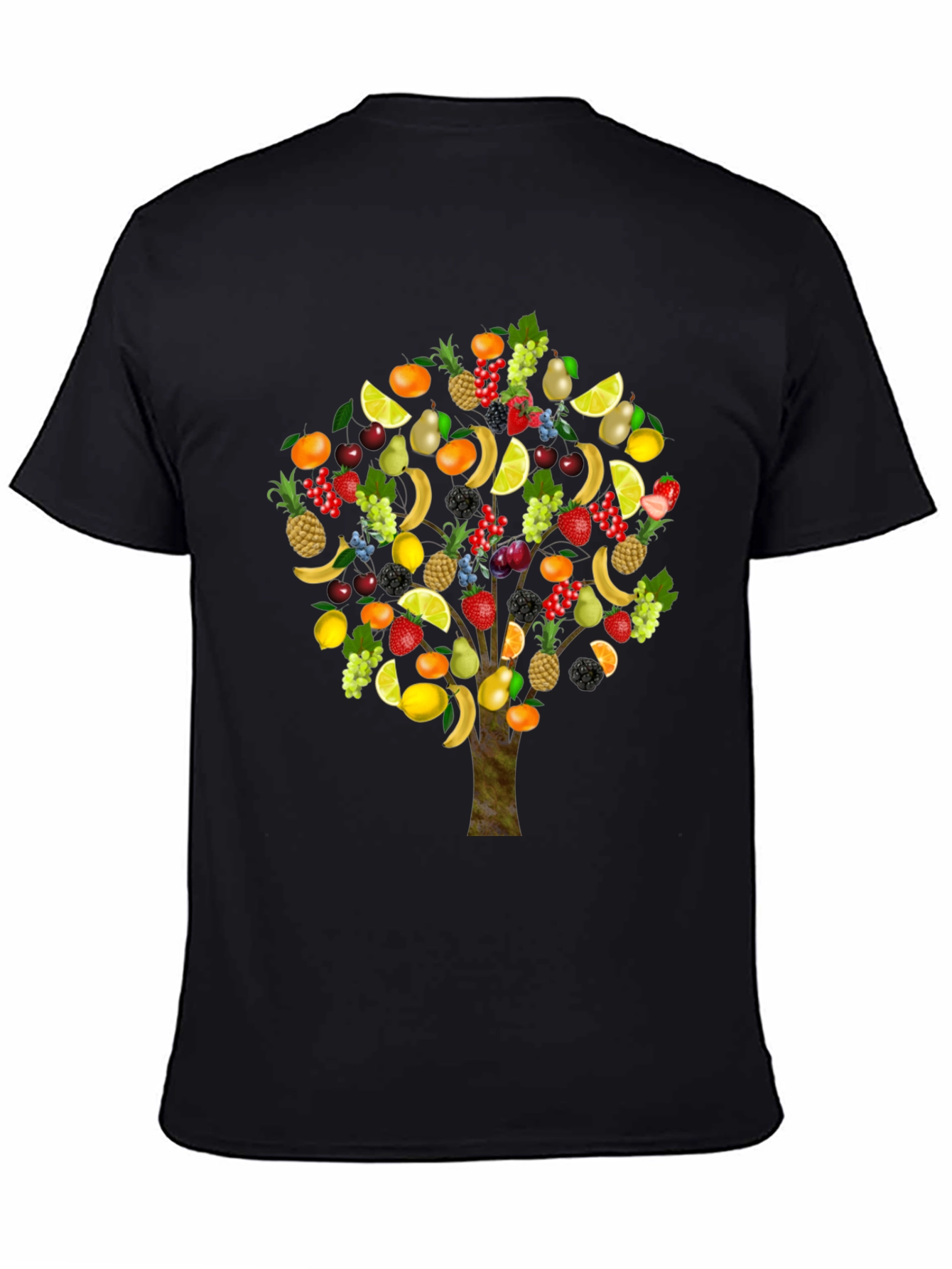 Black Fruit Tree Graphic T-Shirt view 4