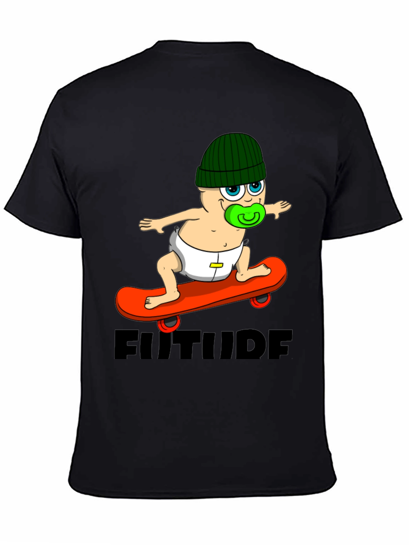 Black Skateboarding Baby T-Shirt - Future Attitude Tee view 4