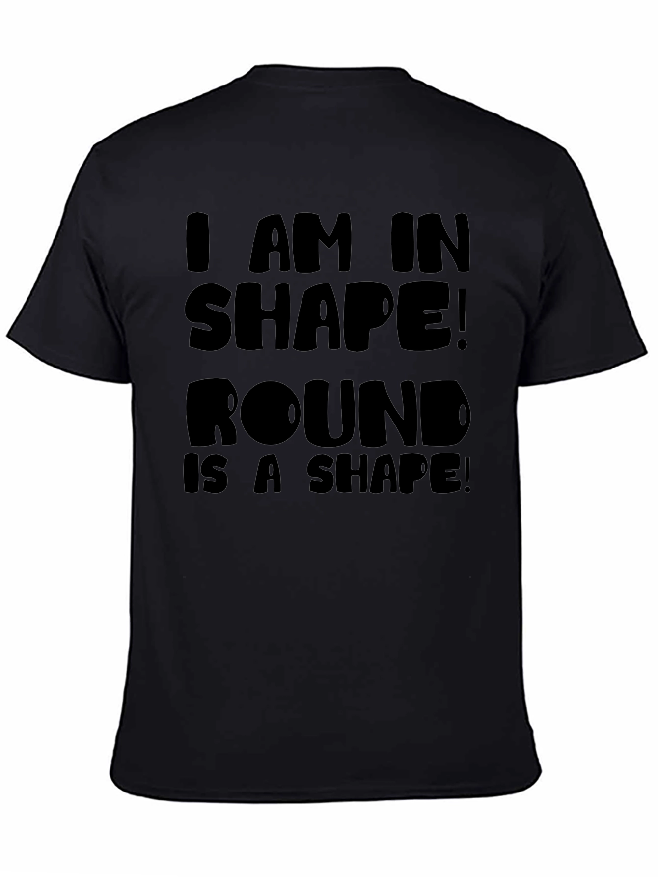 Black Round is a Shape Men's Black Graphic T-Shirt view 4
