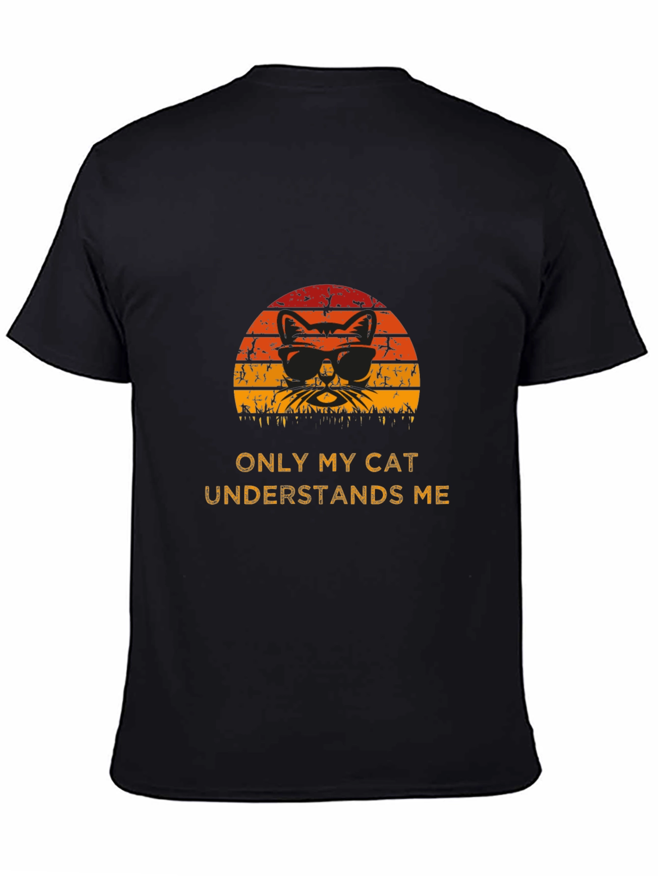 Black Cool Cat Graphic T-Shirt view 4
