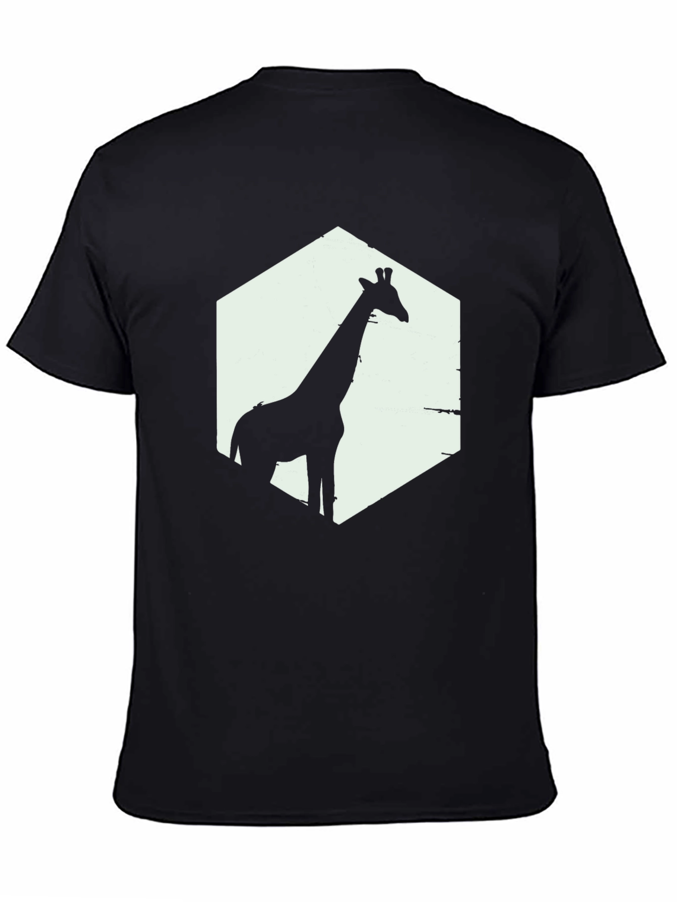 Giraffe Silhouette Graphic T-Shirt - Black - 4
