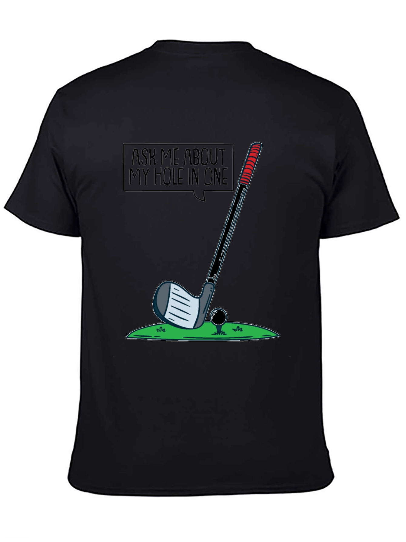 Black Golf Hole in One T-Shirt - Golfer Gift view 4