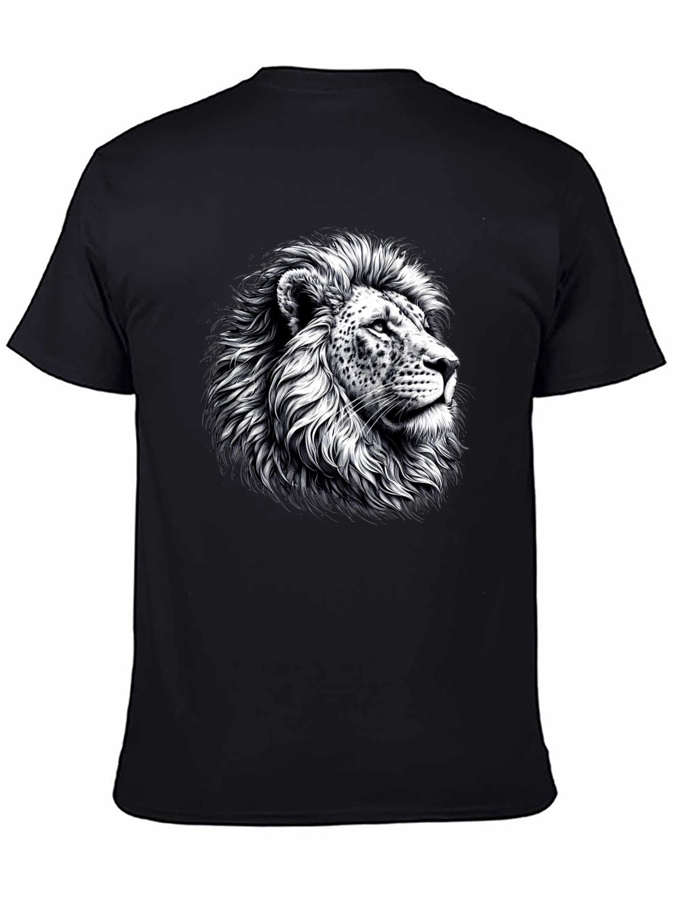 Black Lion Graphic Print Black T-Shirt view 4