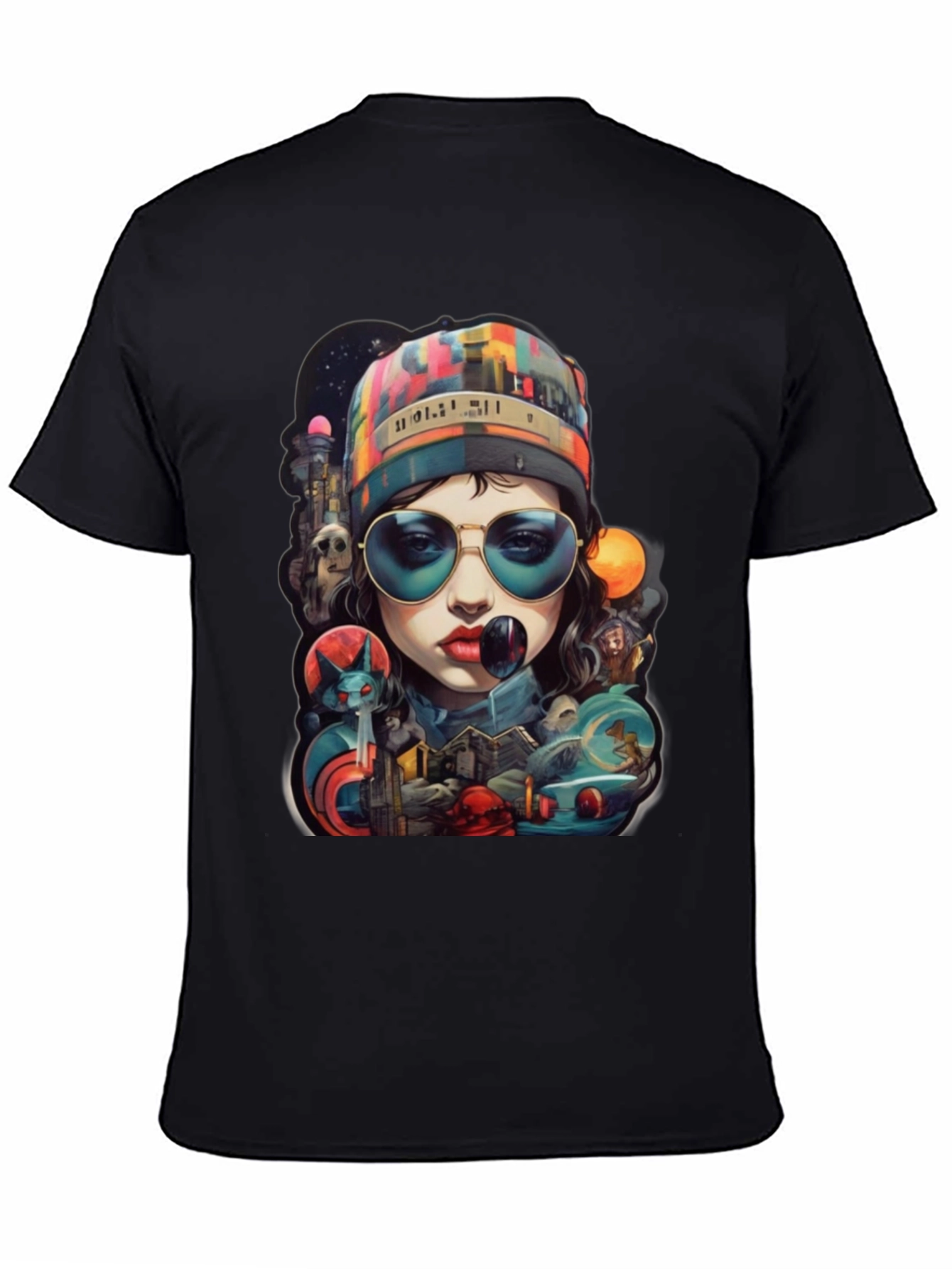 Black Artistic Graphic Print T-Shirt - Stylish Streetwear view 4