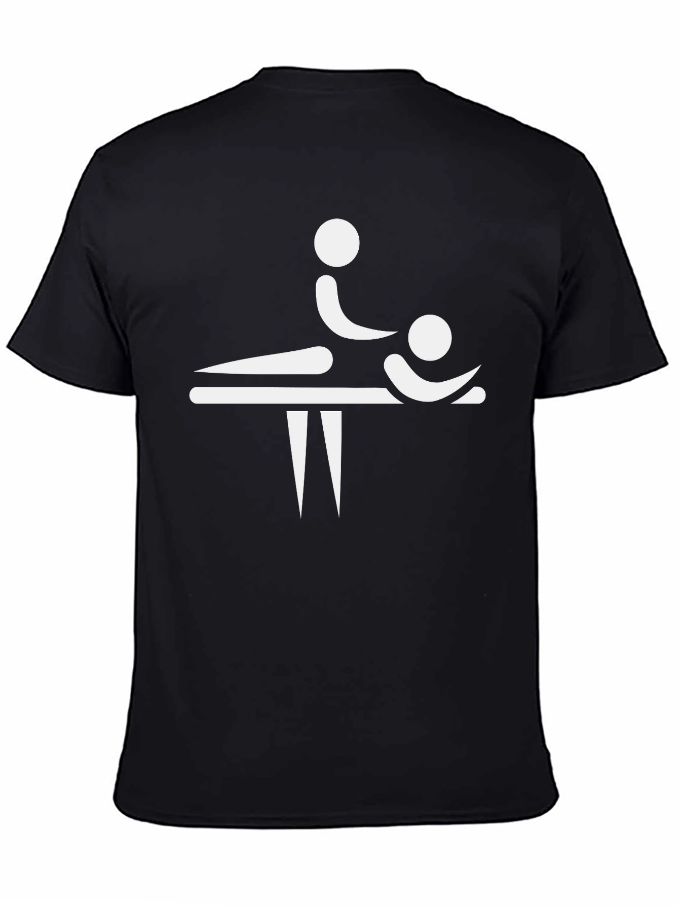 Black Massage Therapy T-Shirt - Funny Stick Figure Design view 4