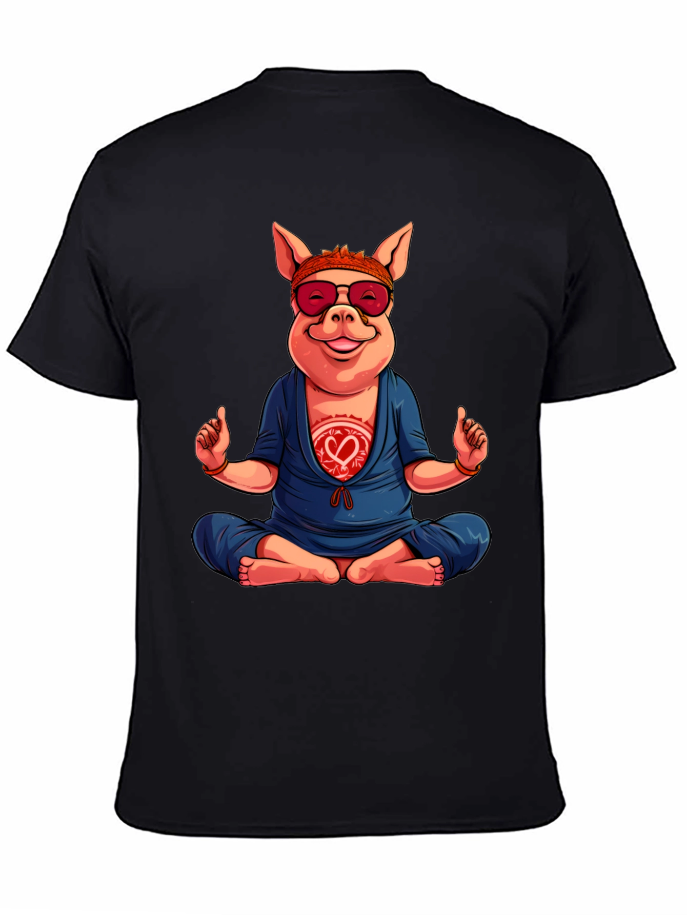Black Zen Pig T-Shirt view 4