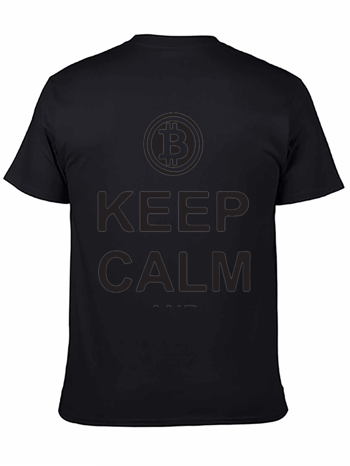 Black Bitcoin Keep Calm Black T-Shirt view 4