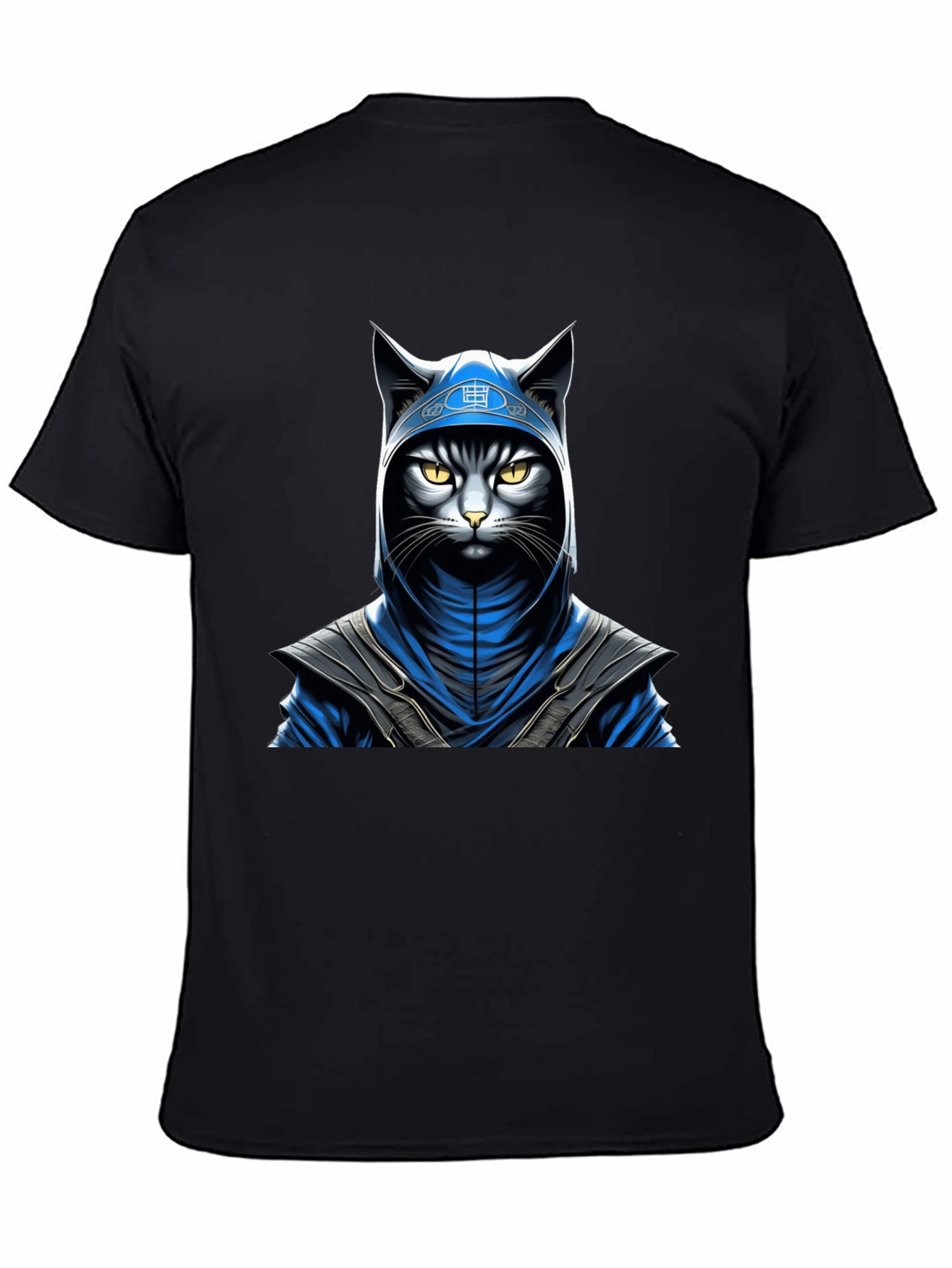 Black Ninja Cat Graphic T-Shirt - Stealth Style view 4