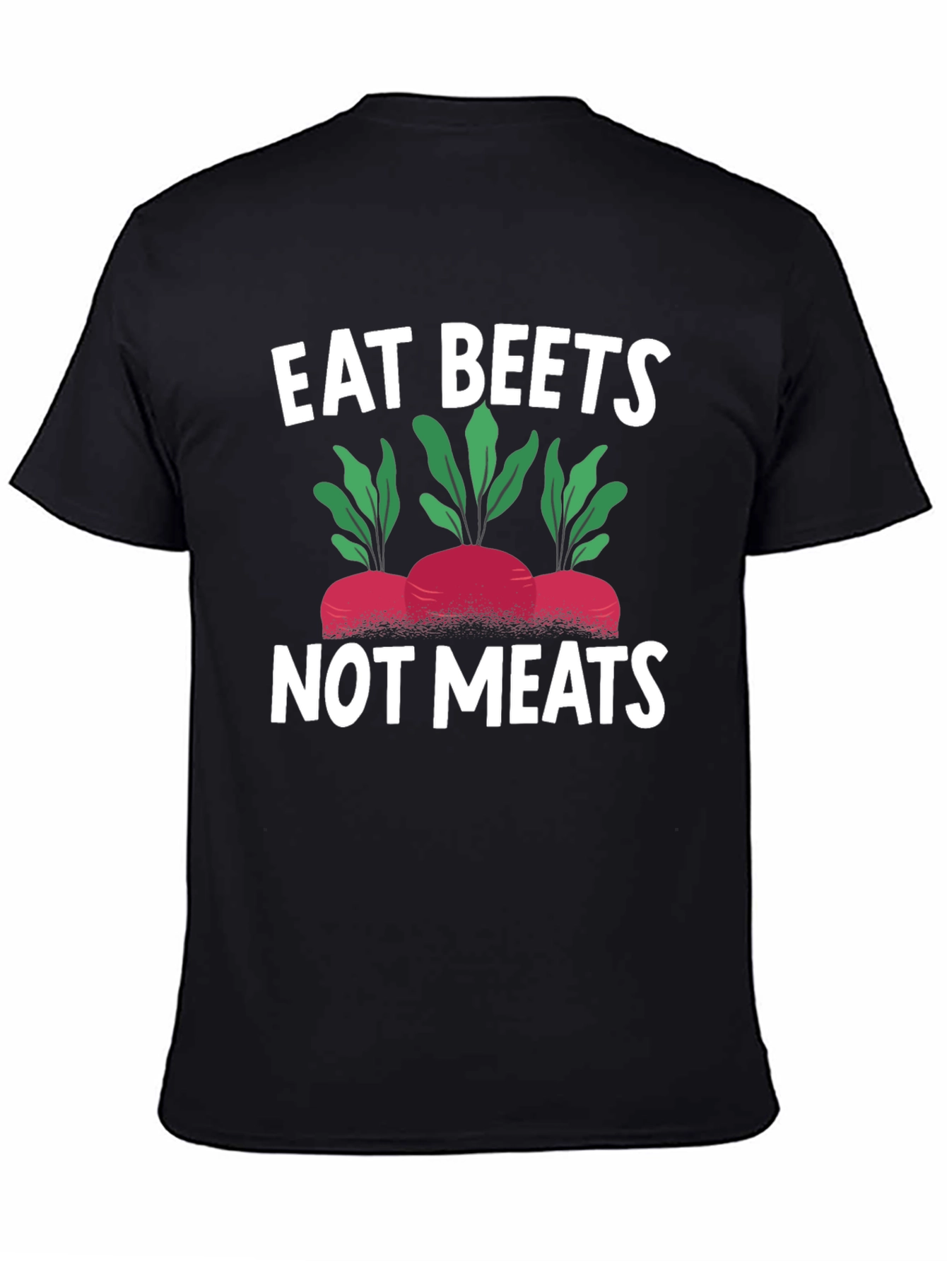 Black Eat Beets Not Meats Graphic Tee - Vegan T-Shirt view 4