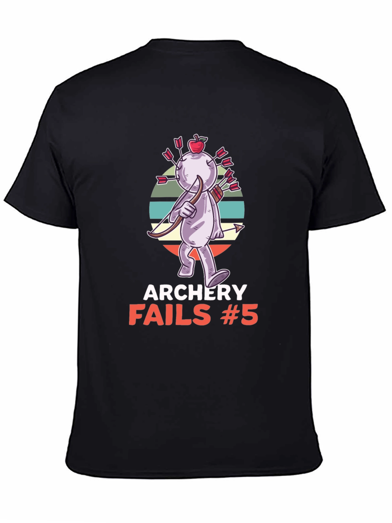 Black Archery Fails #5 T-Shirt - Funny Graphic Tee view 4