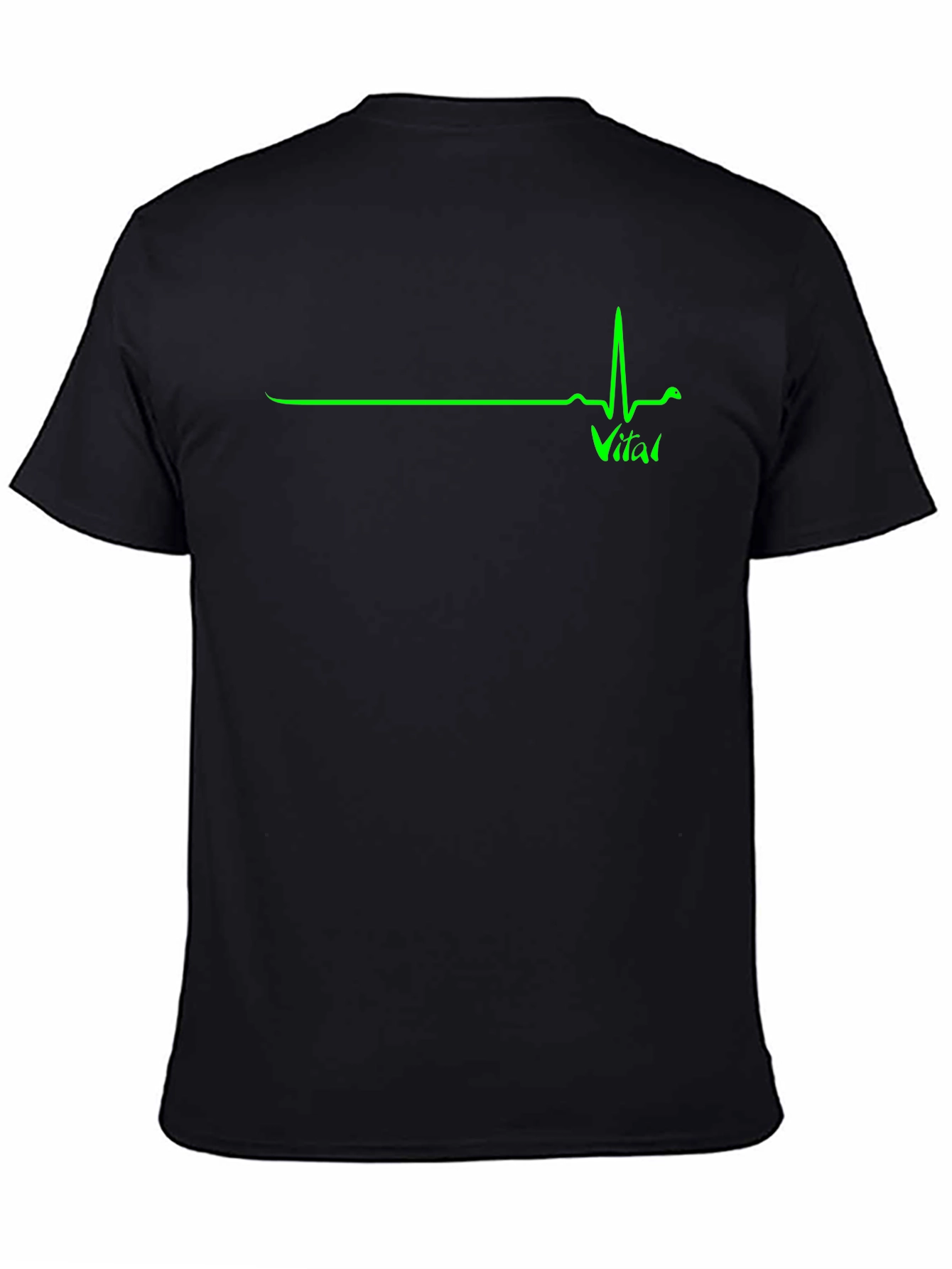 Black Vital Sign ECG Graphic T-Shirt - Black view 4