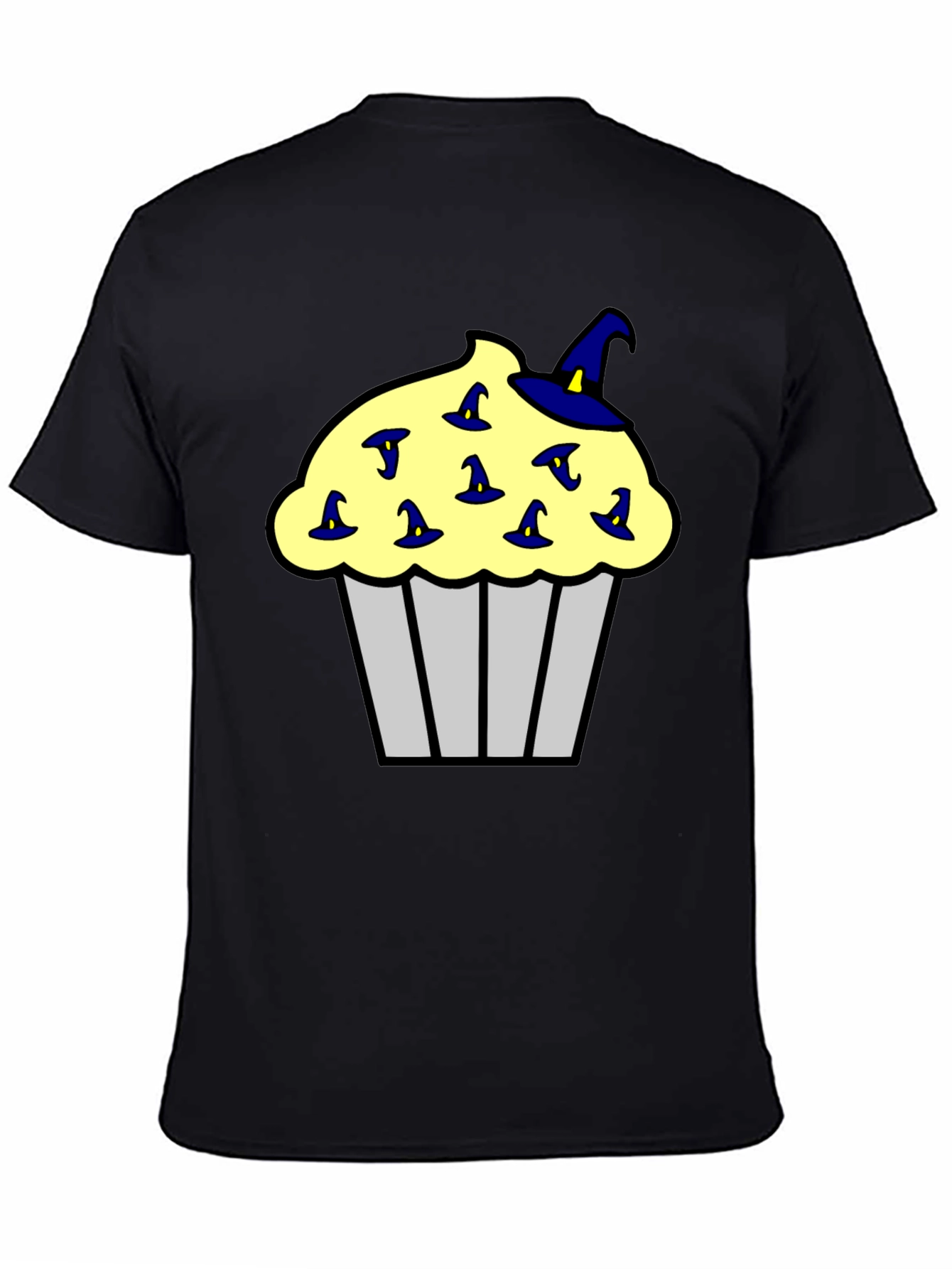 Black Cupcake Witch Hats Men's Black T-Shirt view 4