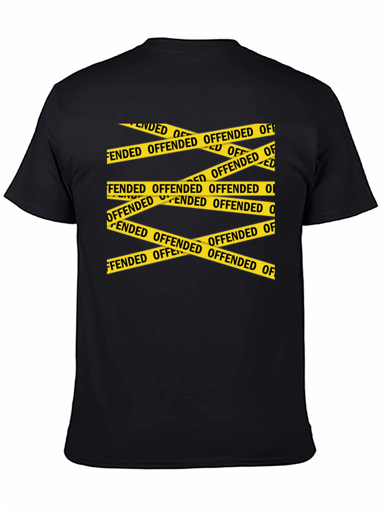 Black Offended Caution Tape Graphic T-Shirt view 4