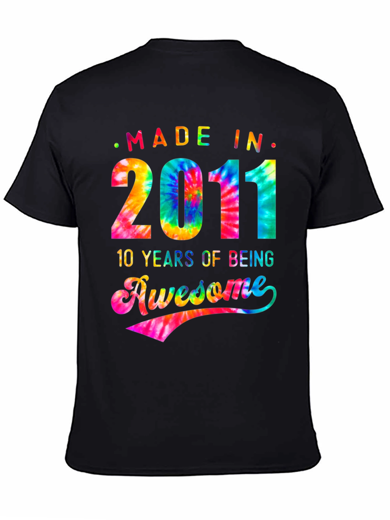 Black Made in 2011 Tie Dye Graphic T-Shirt view 4