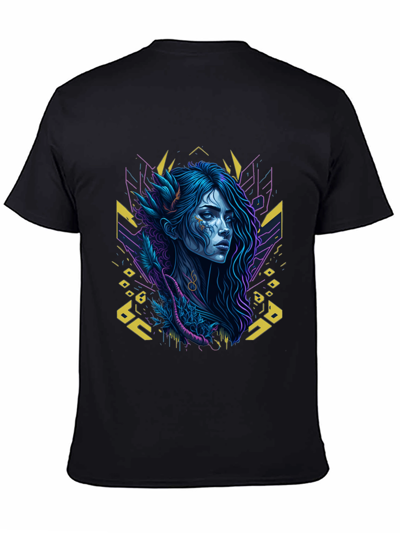 Black Mystic Woman Graphic Black T-Shirt view 4