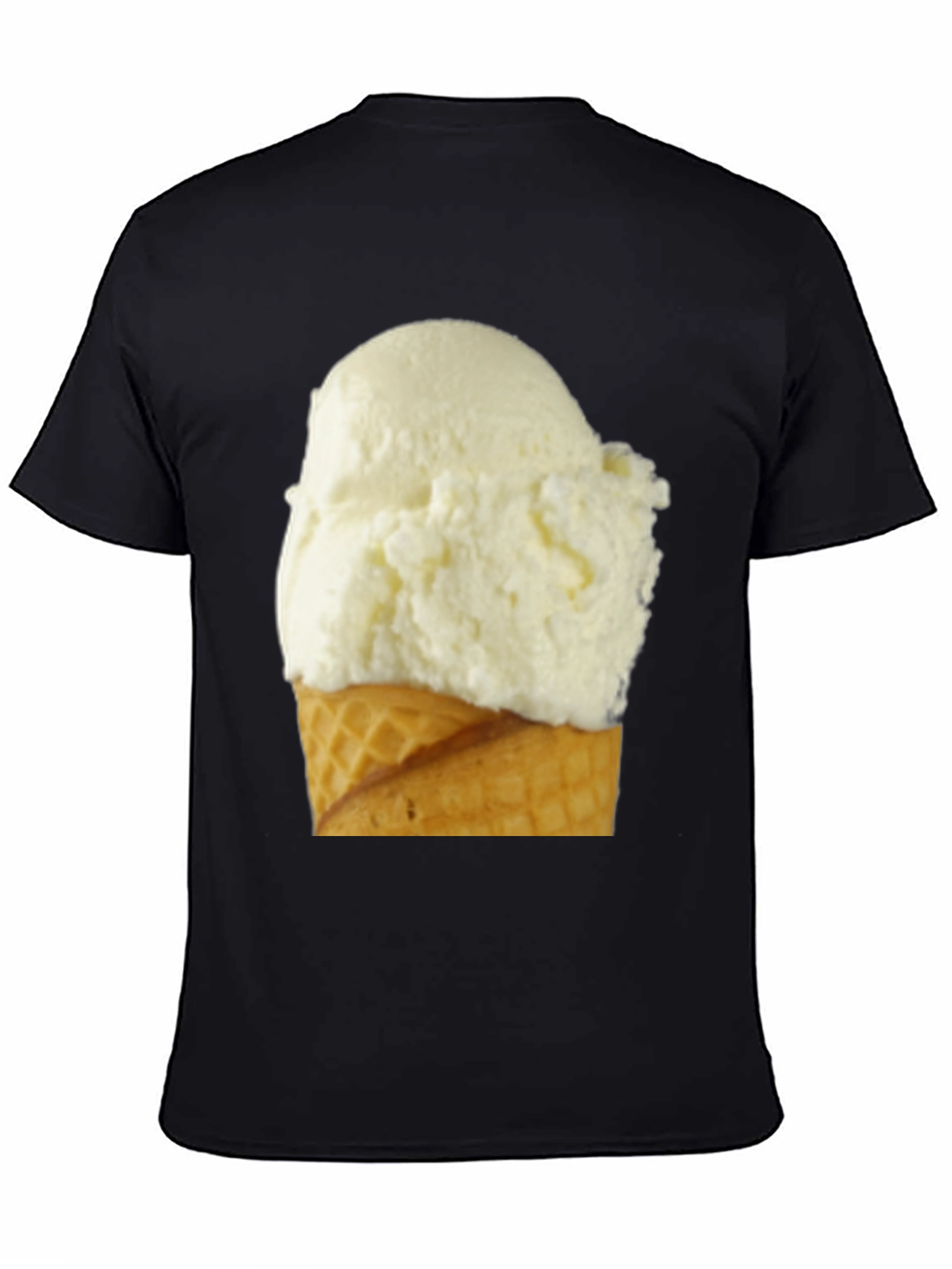 Black Ice Cream Cone Graphic Tee - Casual Black T-Shirt view 4