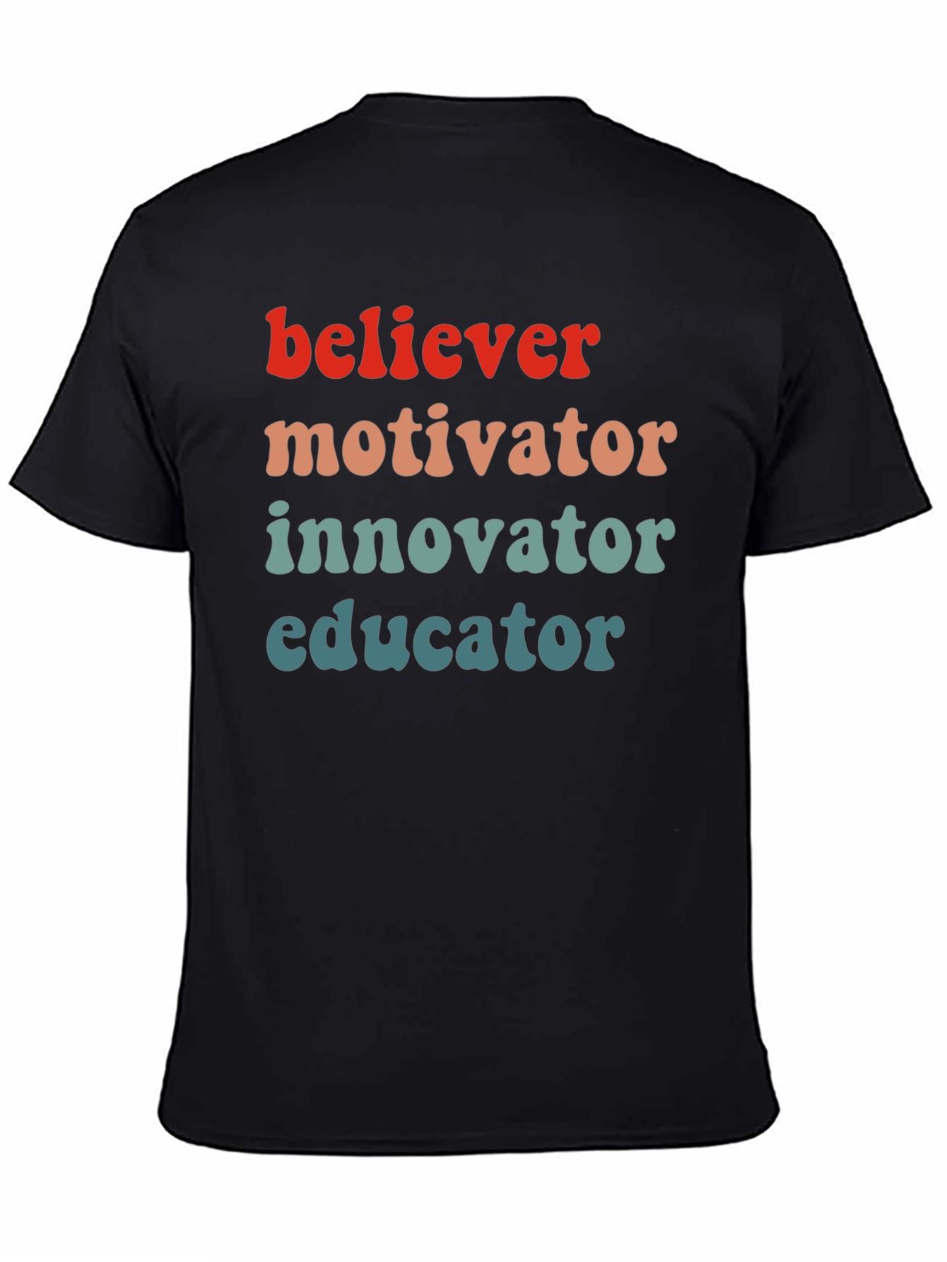 Black Believer Motivator Educator Graphic Tee view 4